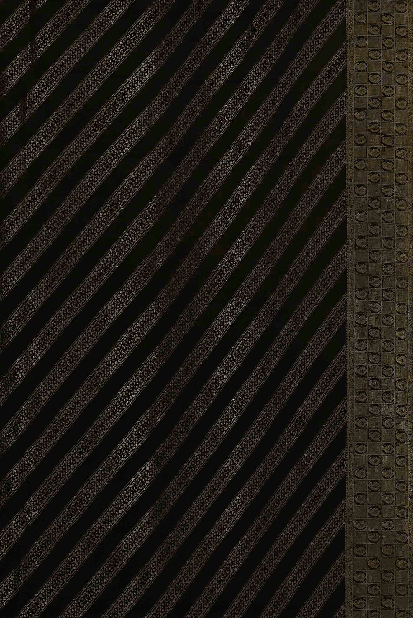 Black Mysore Crepe Saree