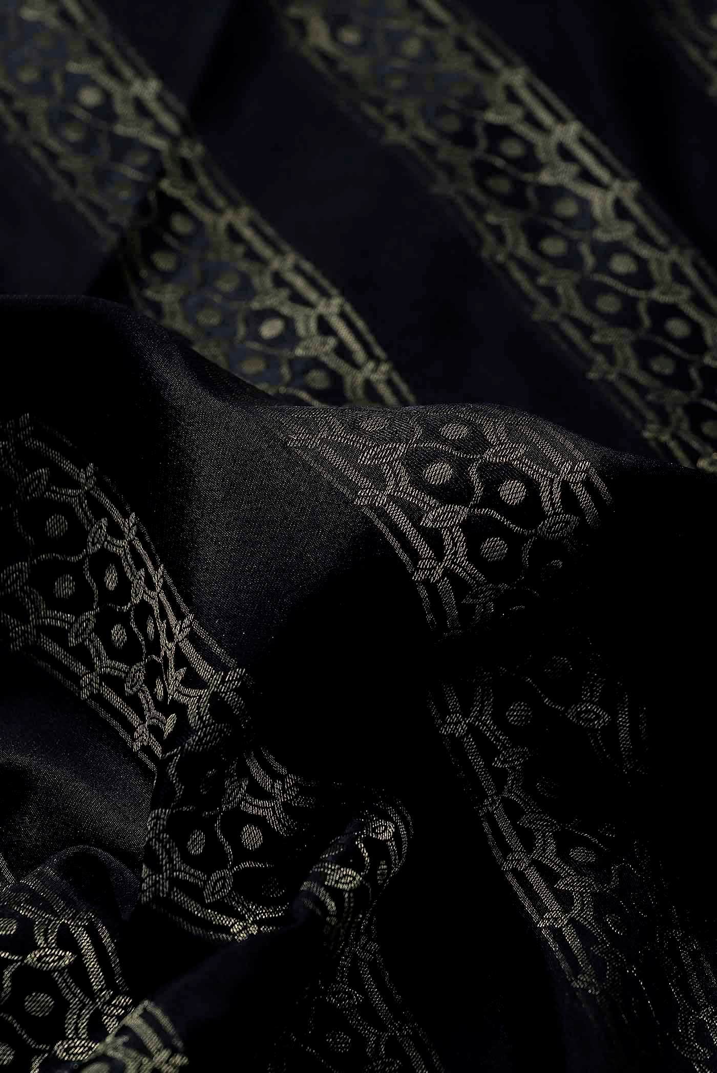 Black Mysore Crepe Saree
