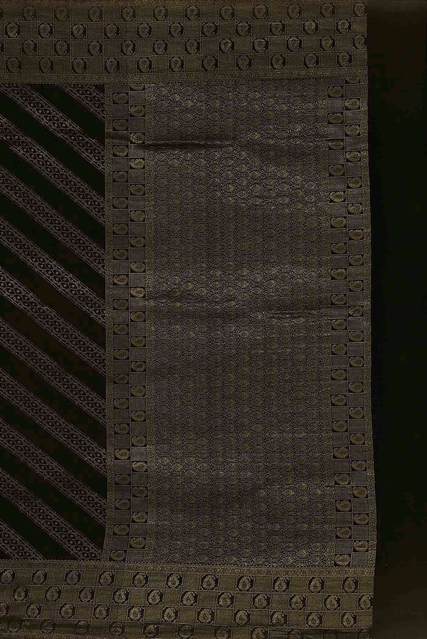 Black Mysore Crepe Saree