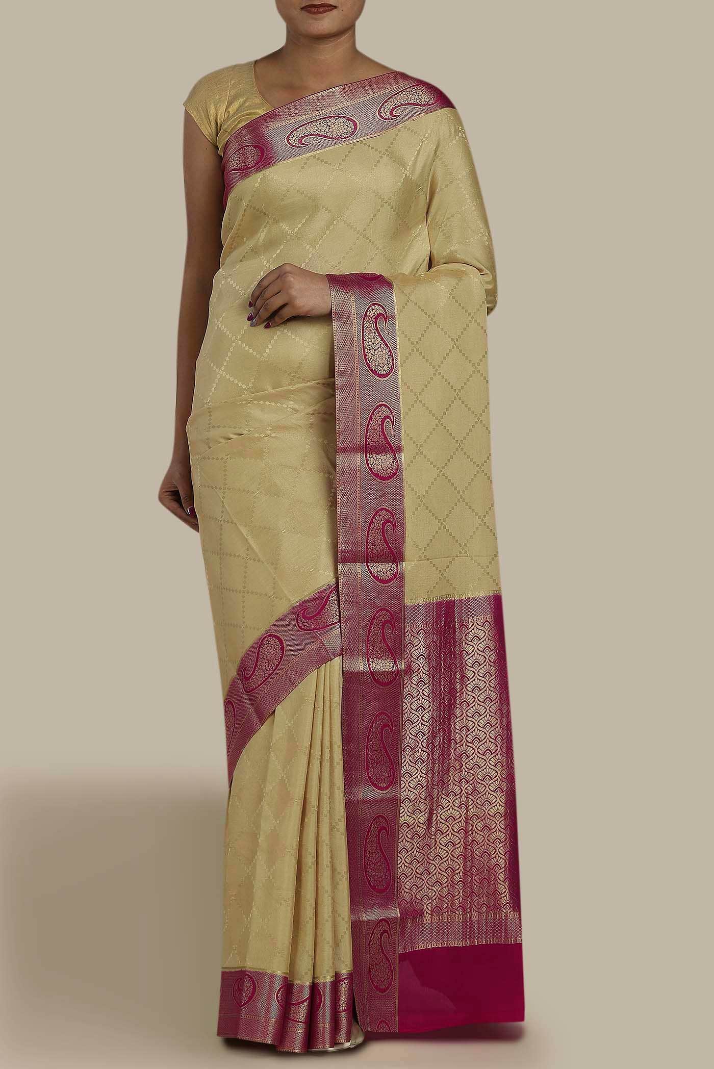 Sandal Mysore Crepe Saree