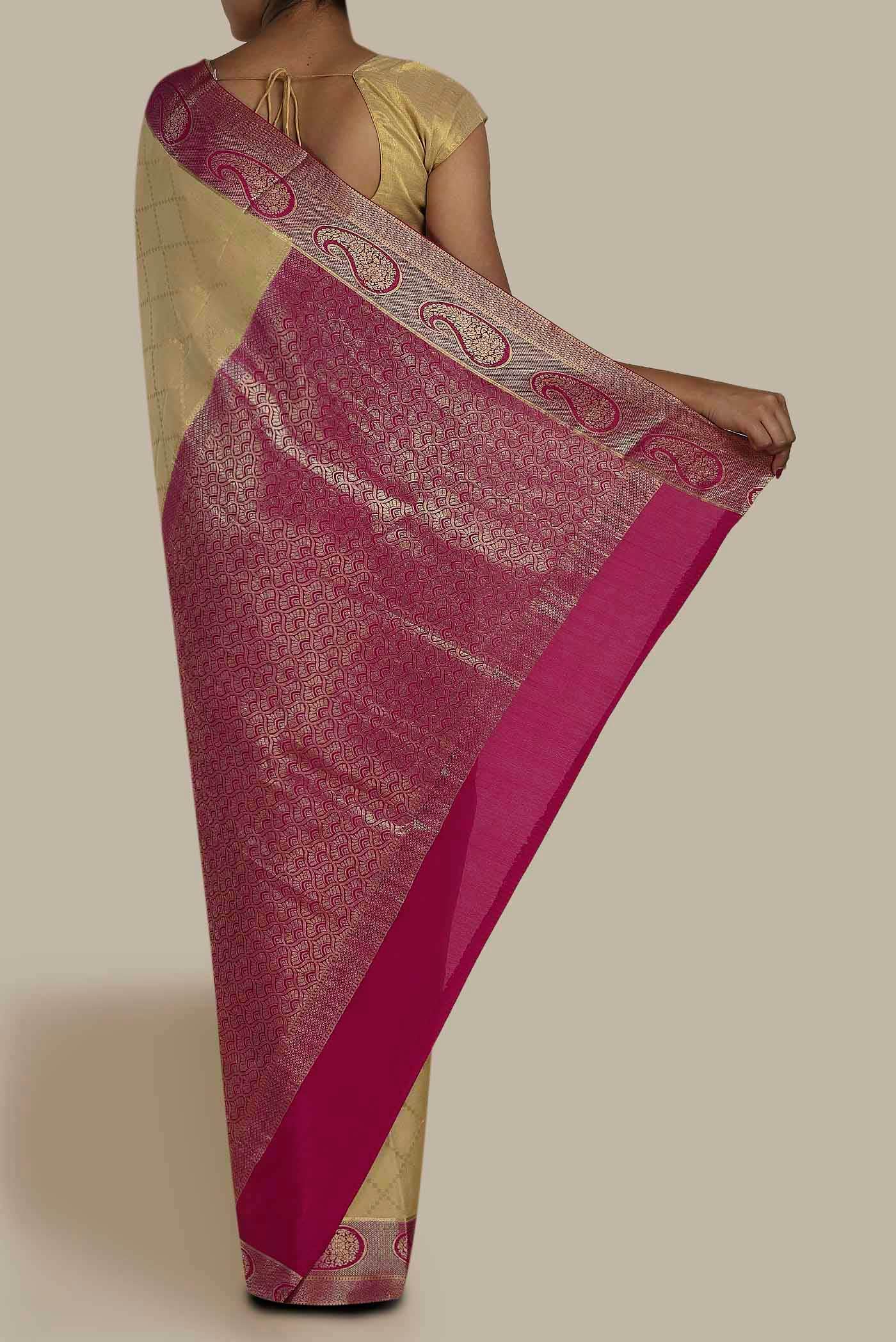 Sandal Mysore Crepe Saree
