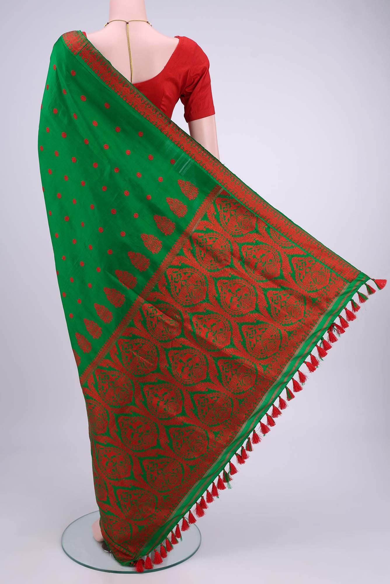 Green Assam Silk Saree