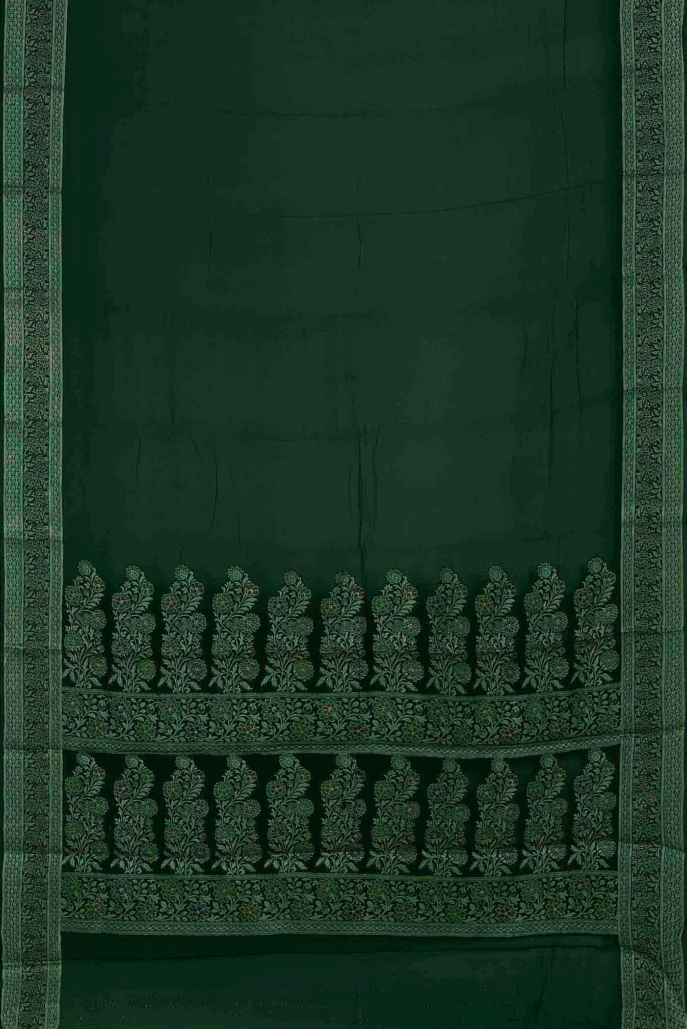 Green Banarasi Georgette Saree