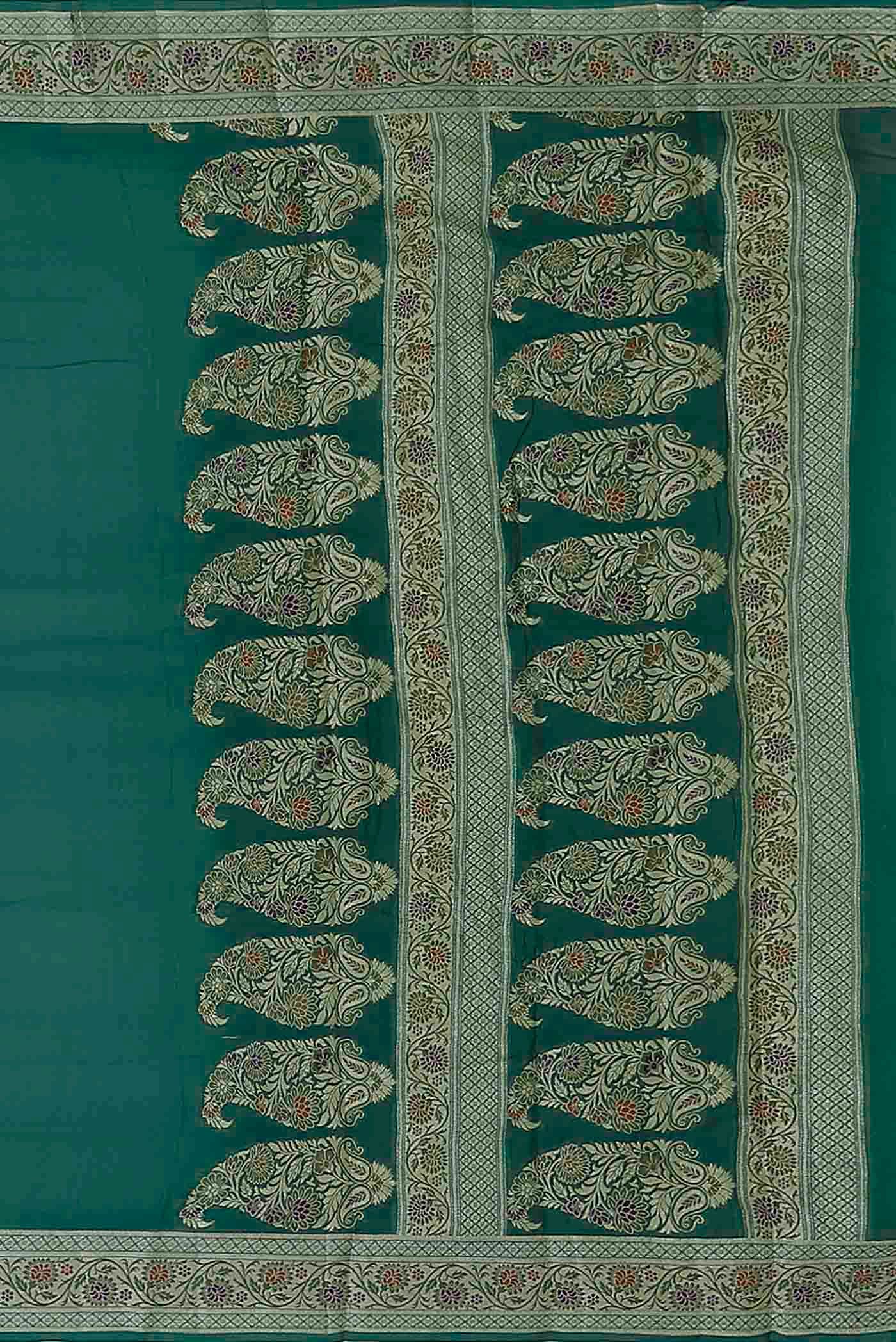 Green Banarasi Georgette Saree