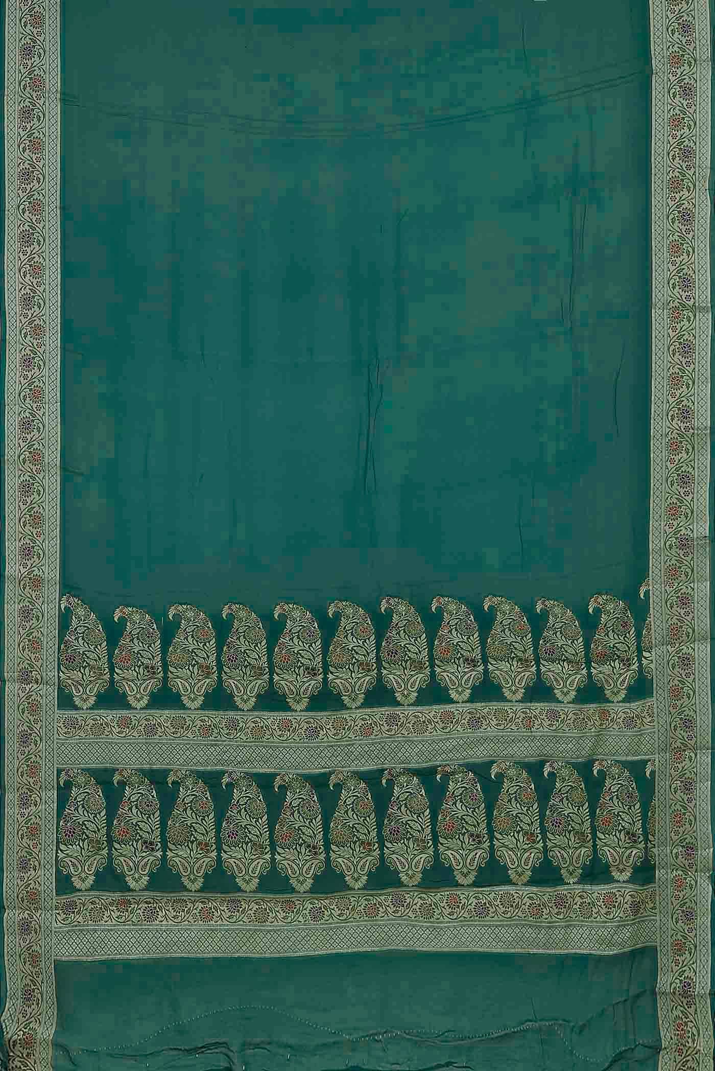 Green Banarasi Georgette Saree