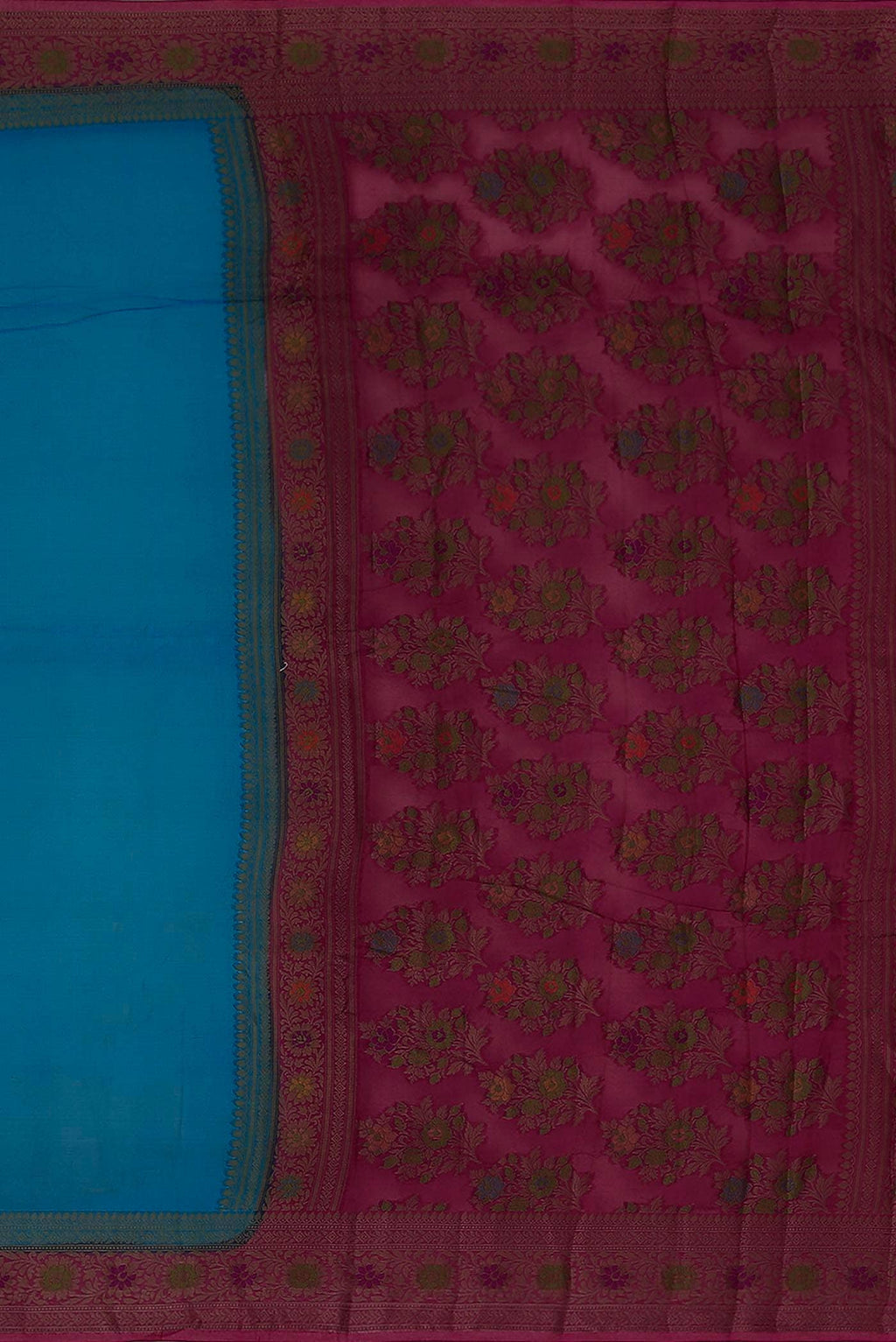 Blue Banarasi Georgette Saree