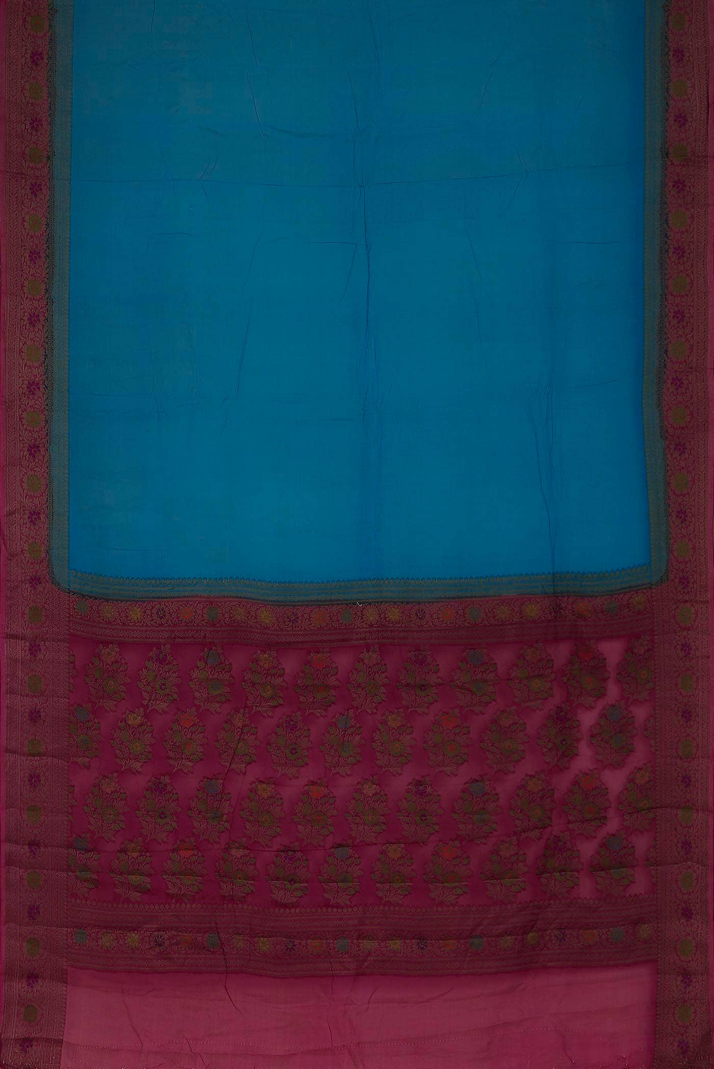 Blue Banarasi Georgette Saree