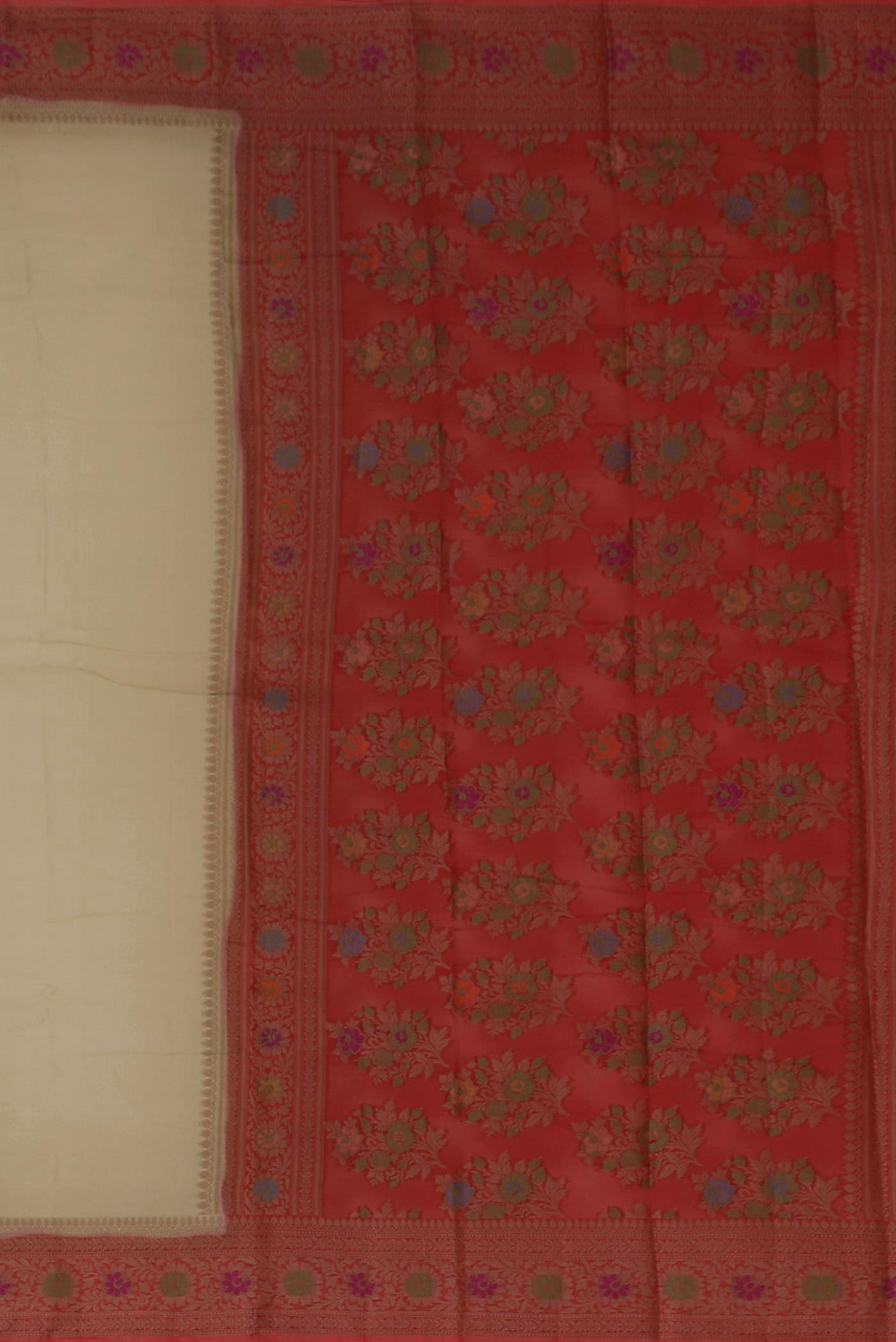 Beige Banarasi Georgette Saree