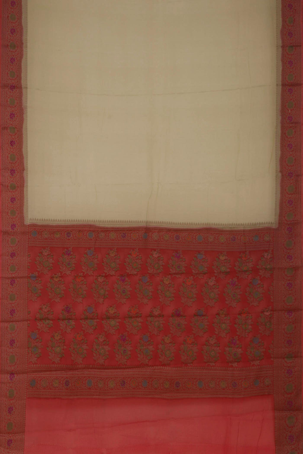 Beige Banarasi Georgette Saree