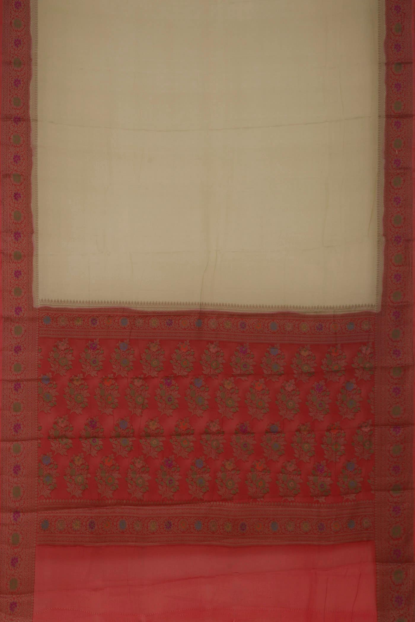Beige Banarasi Georgette Saree