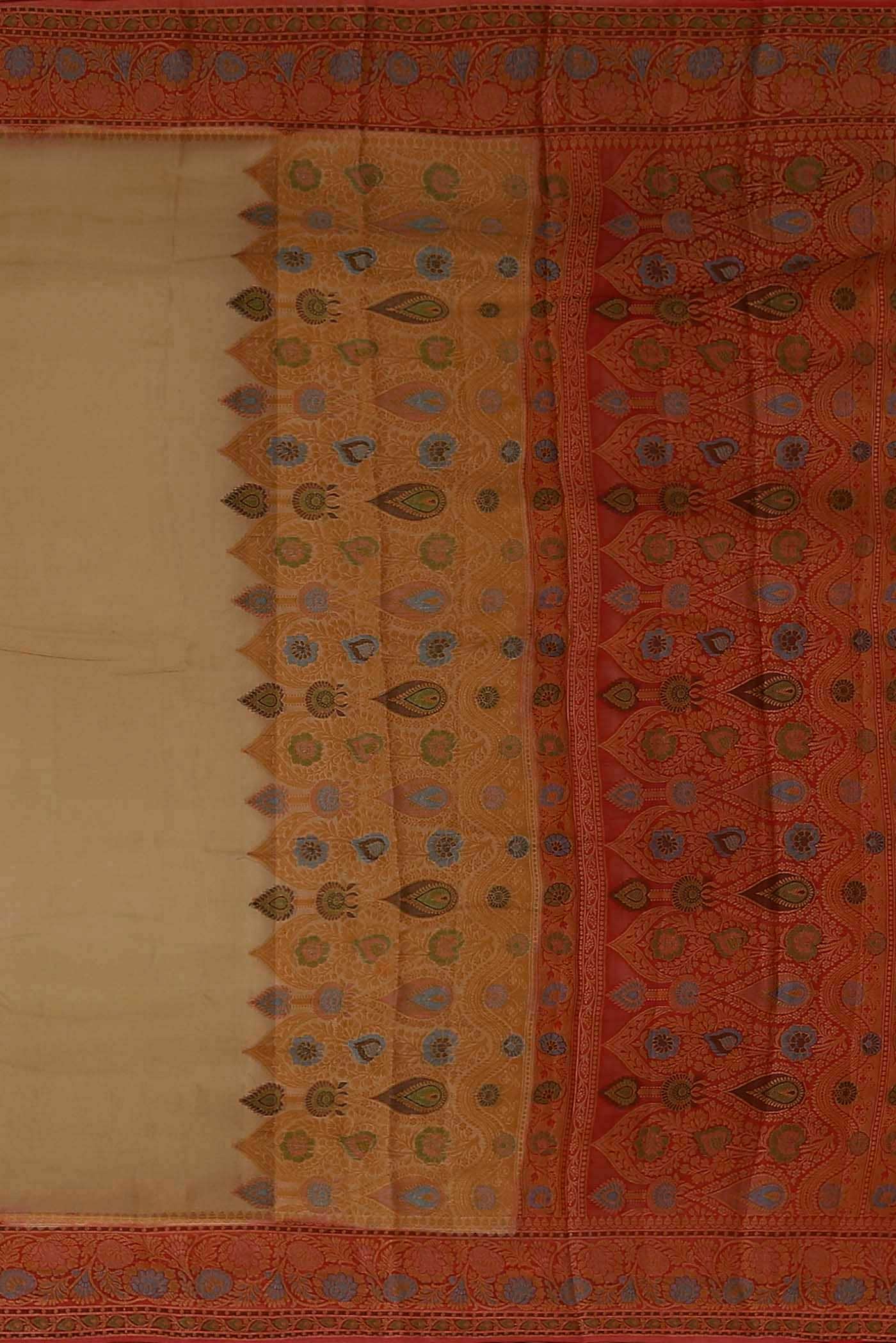 Beige Banarasi Georgette Saree
