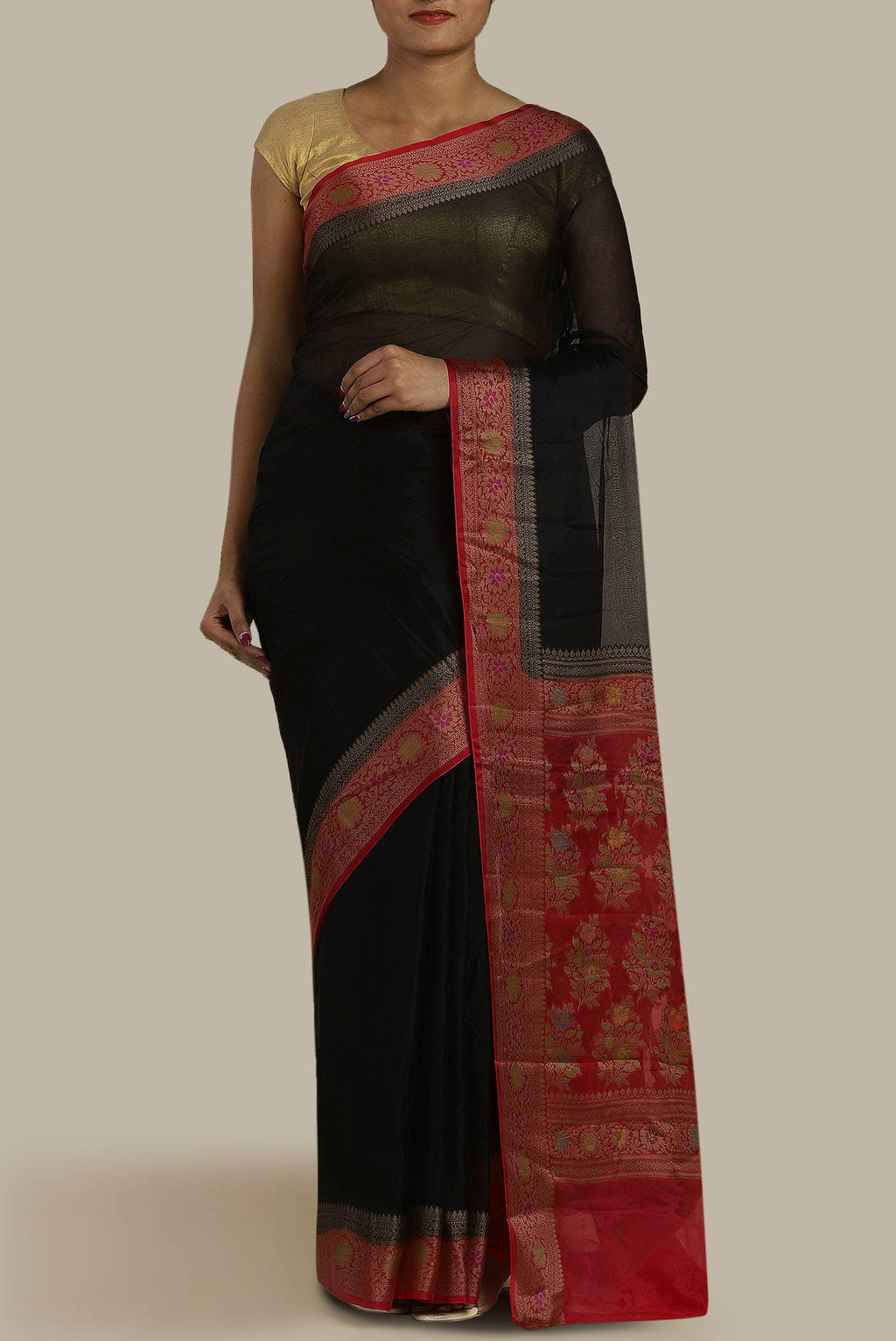 Black Banarasi Georgette Saree