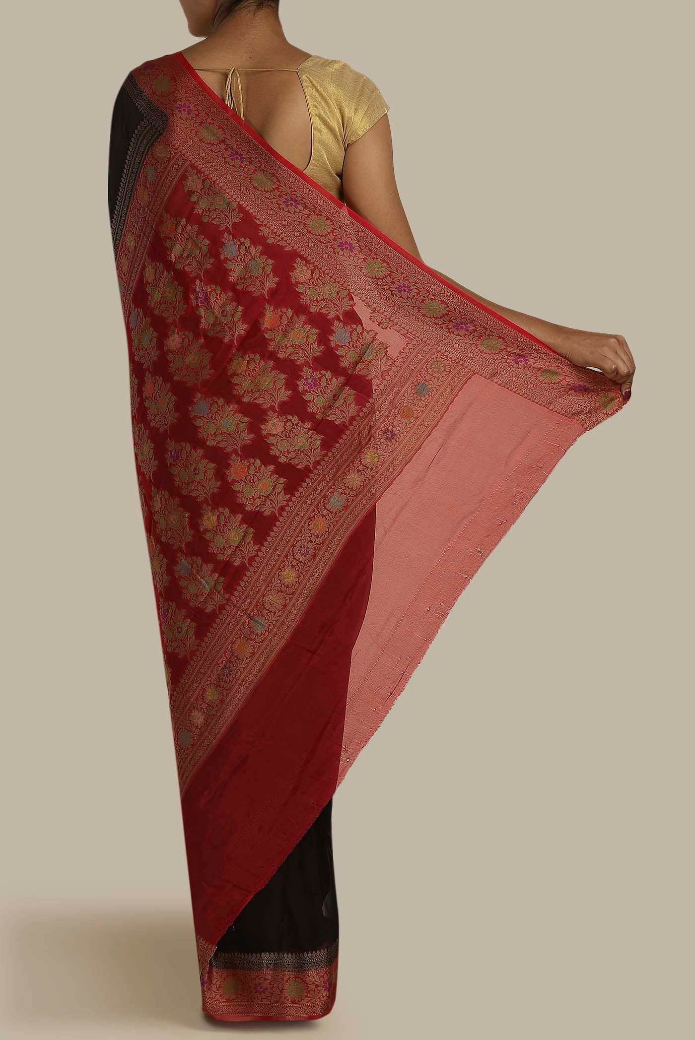 Black Banarasi Georgette Saree