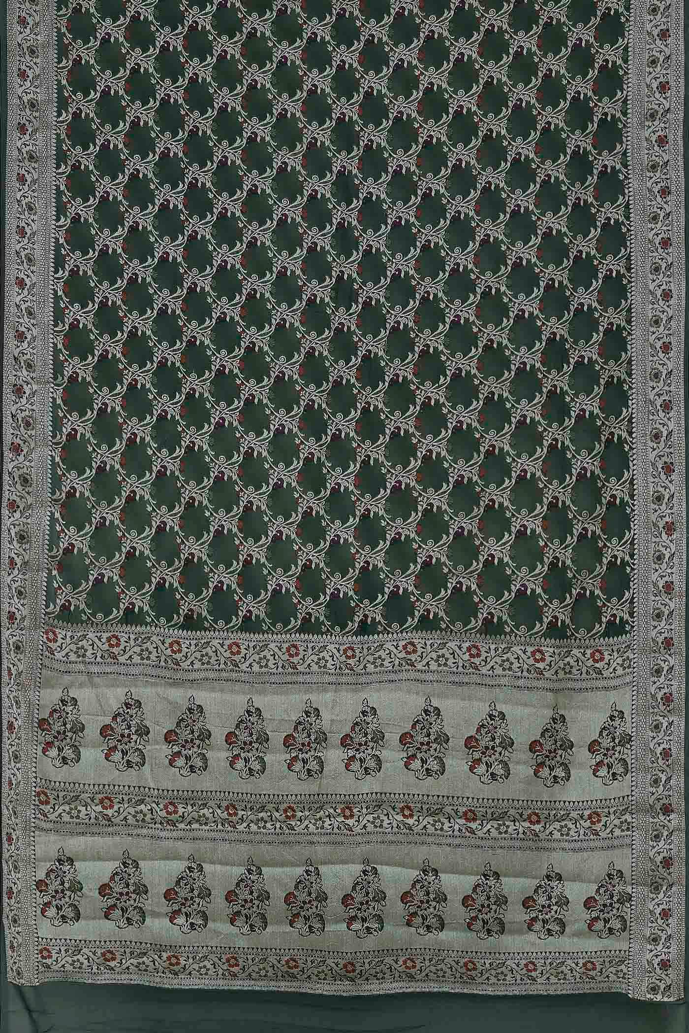 Green Banarasi Georgette Saree