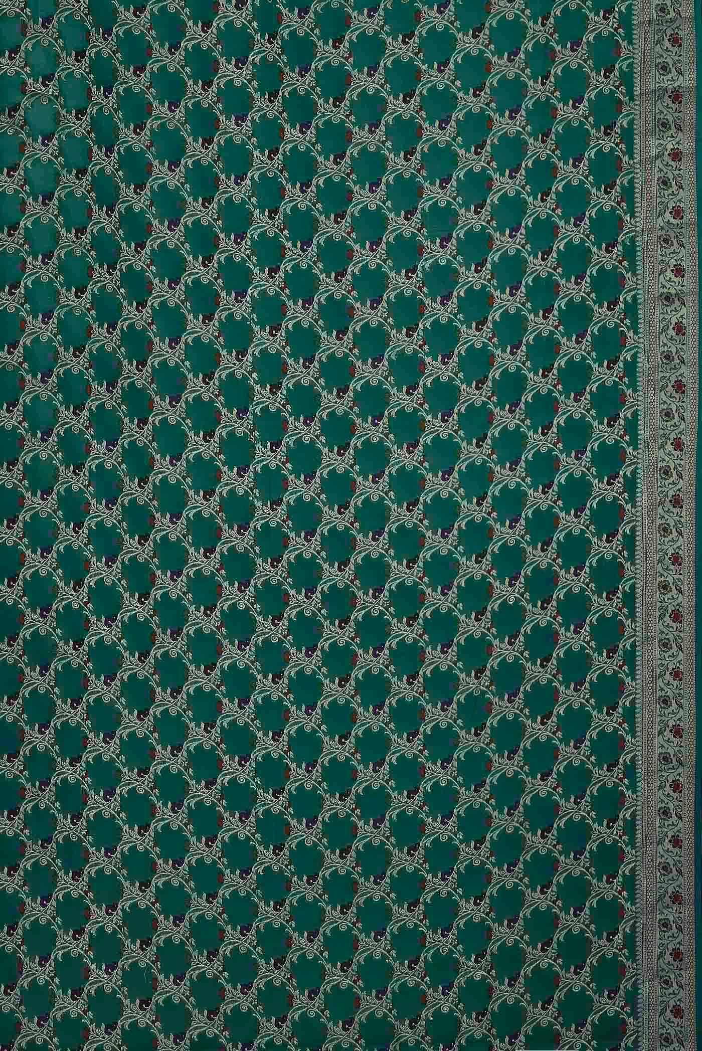 Green Banarasi Georgette Saree