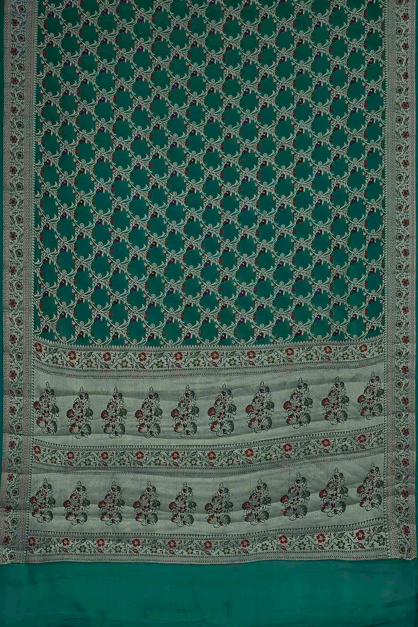 Green Banarasi Georgette Saree