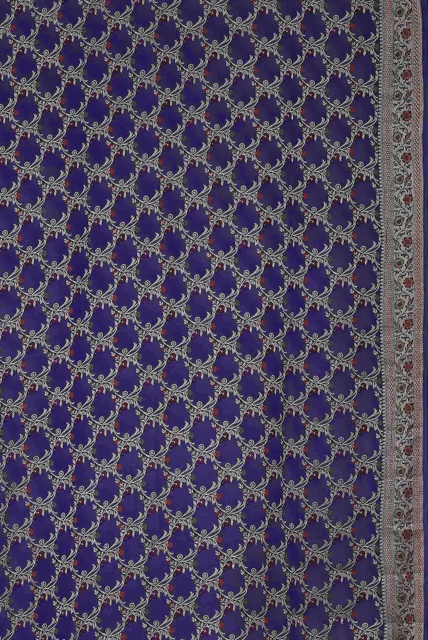 Blue Banarasi Georgette Saree