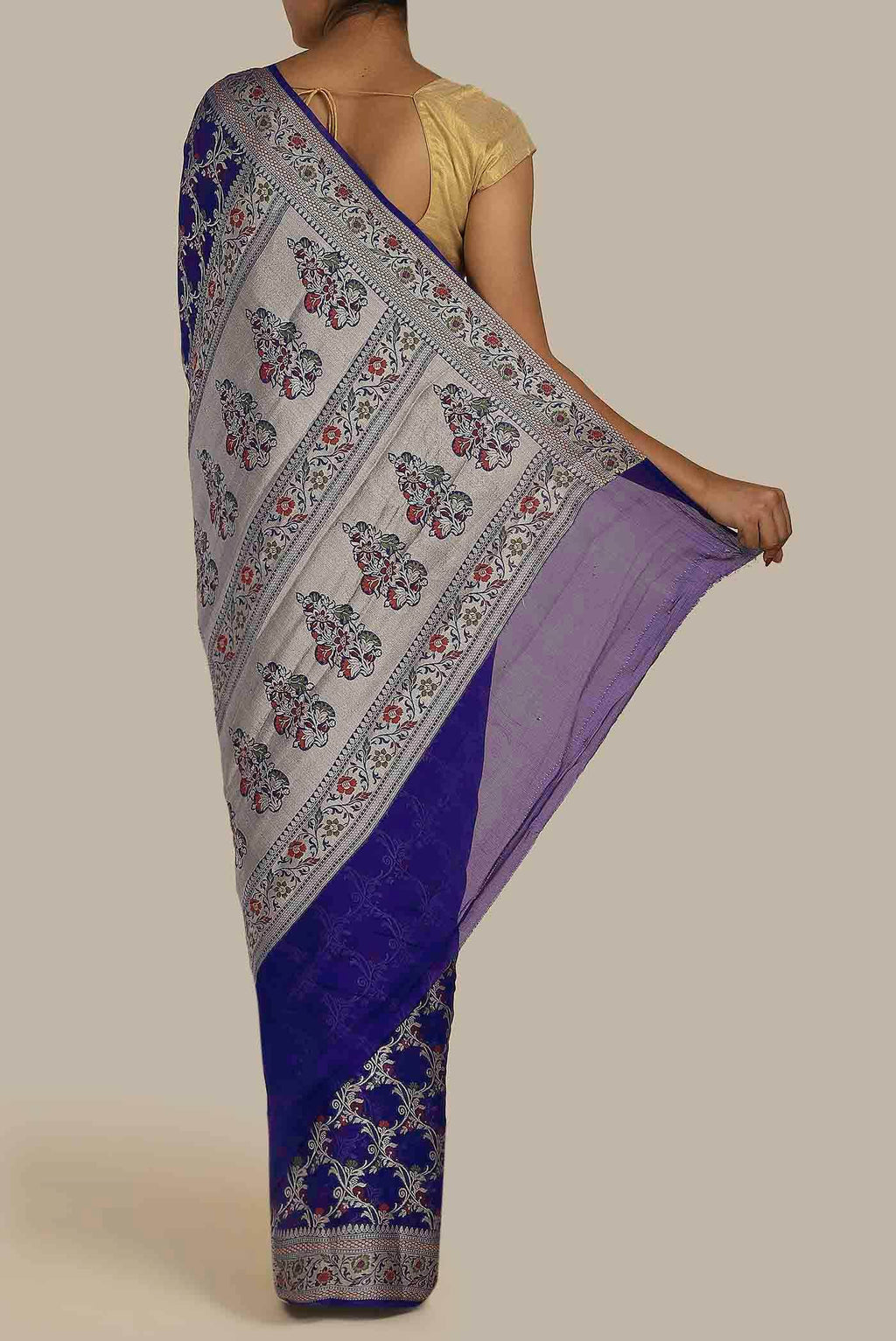 Blue Banarasi Georgette Saree