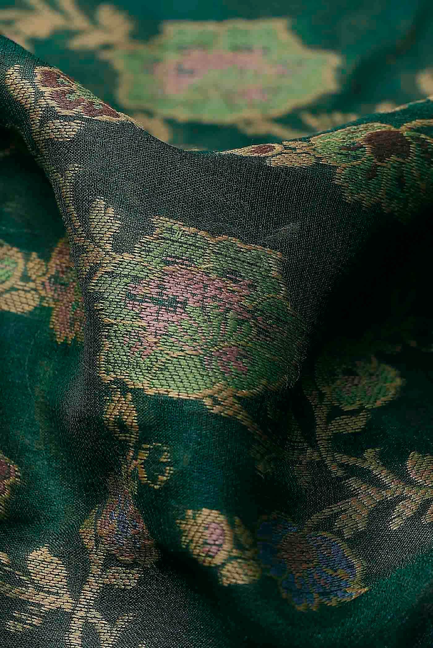 Green Banarasi Georgette Saree