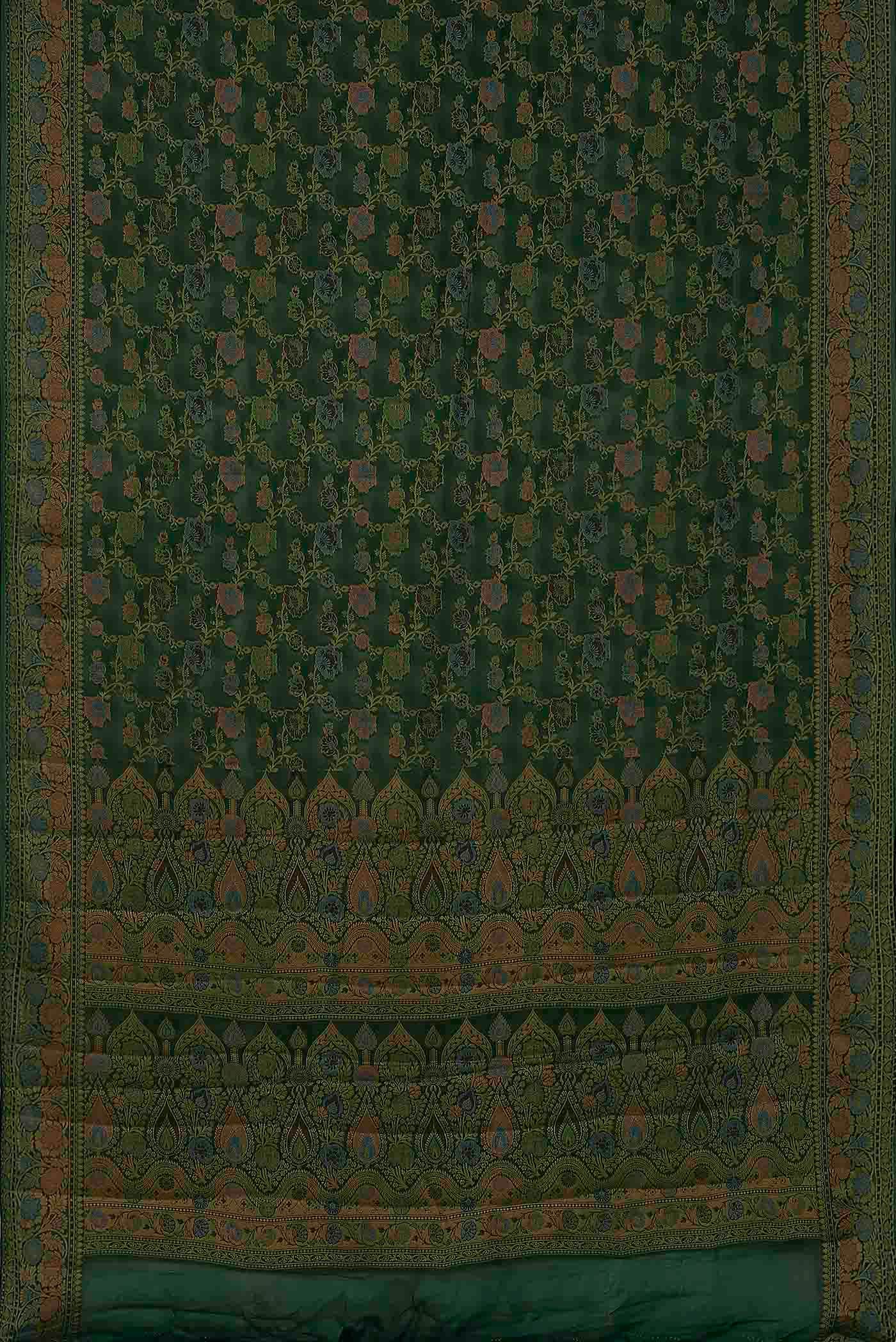 Green Banarasi Georgette Saree