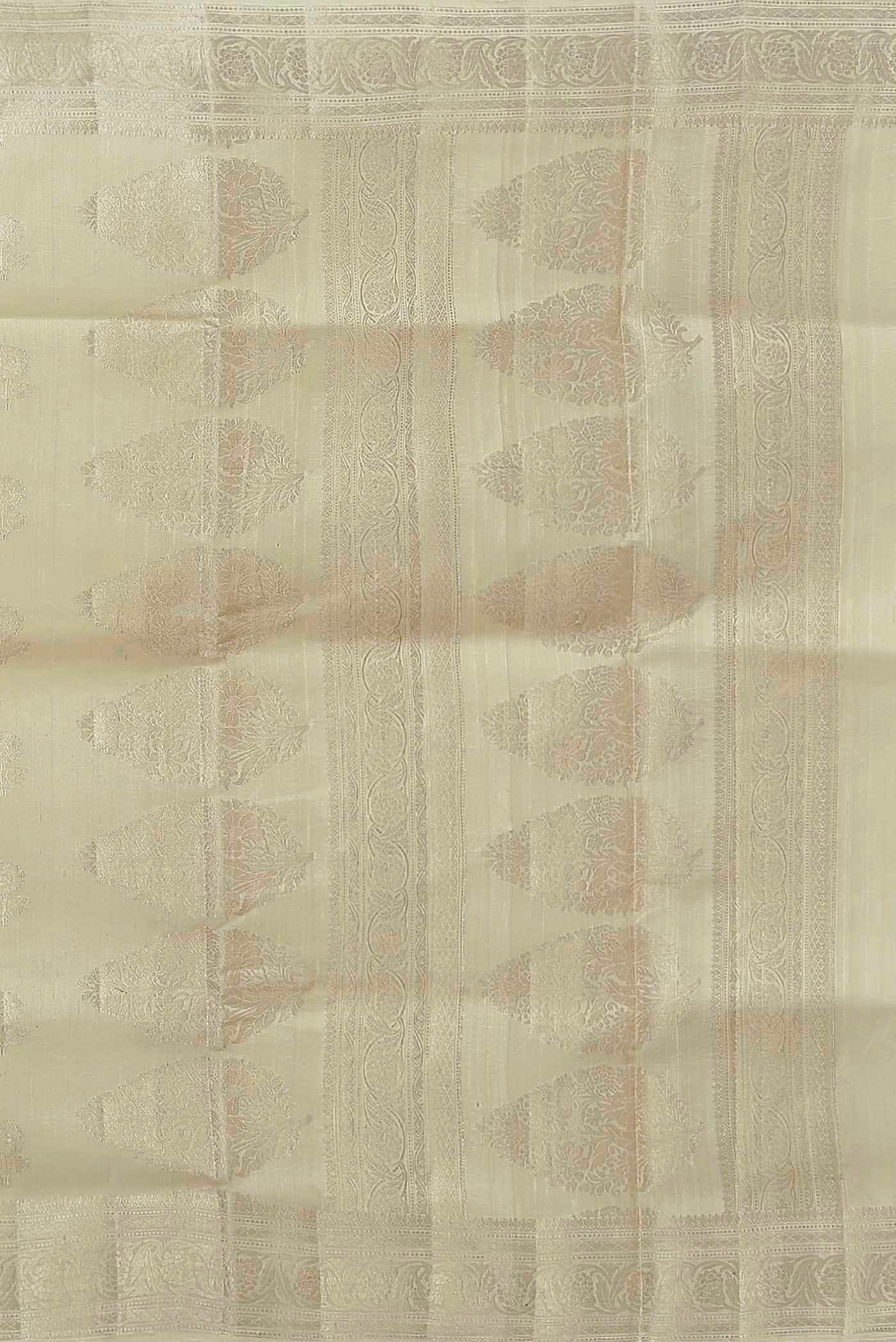 Beige Banarasi Tussar Silk Saree