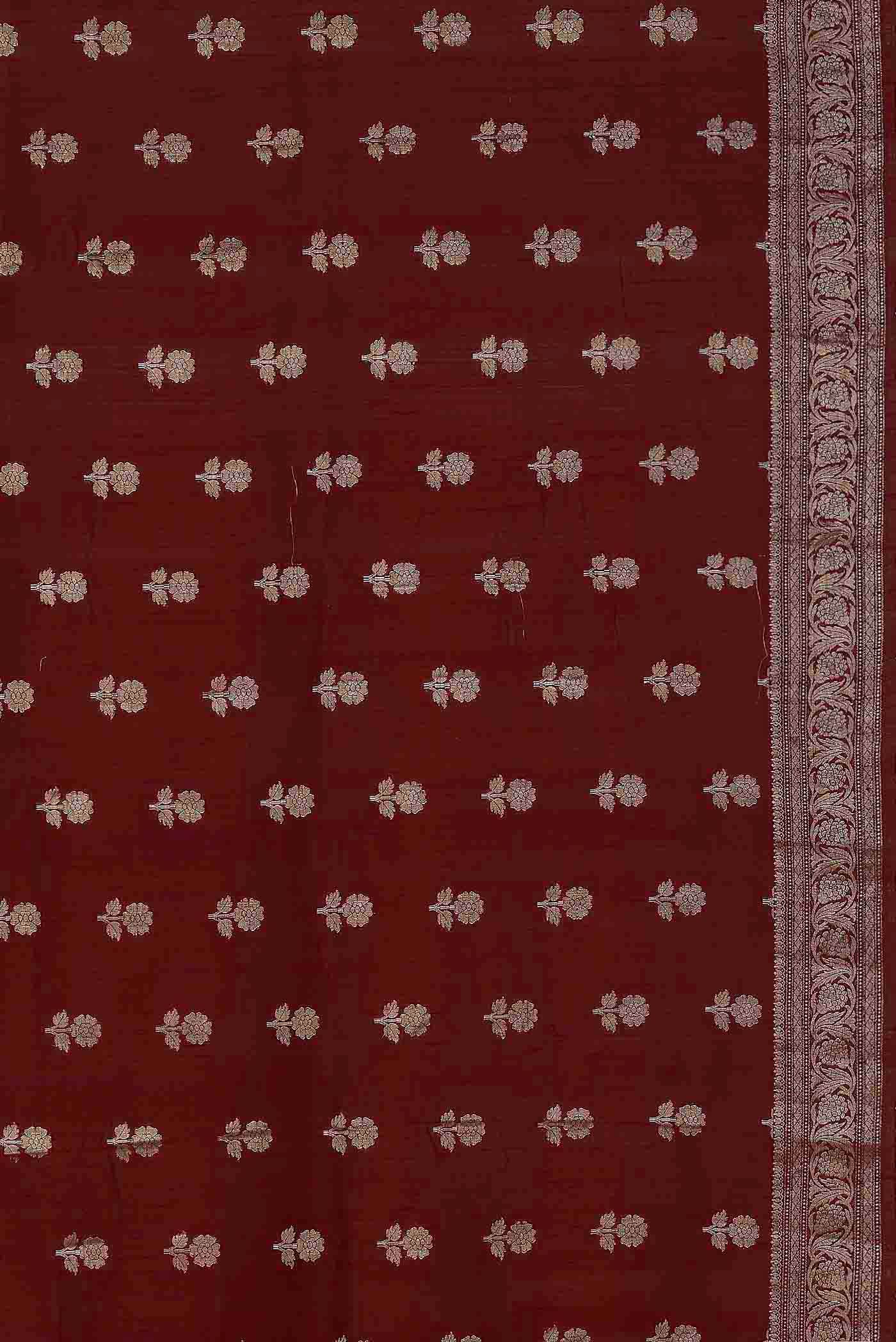 Maroon Raw Silk Saree