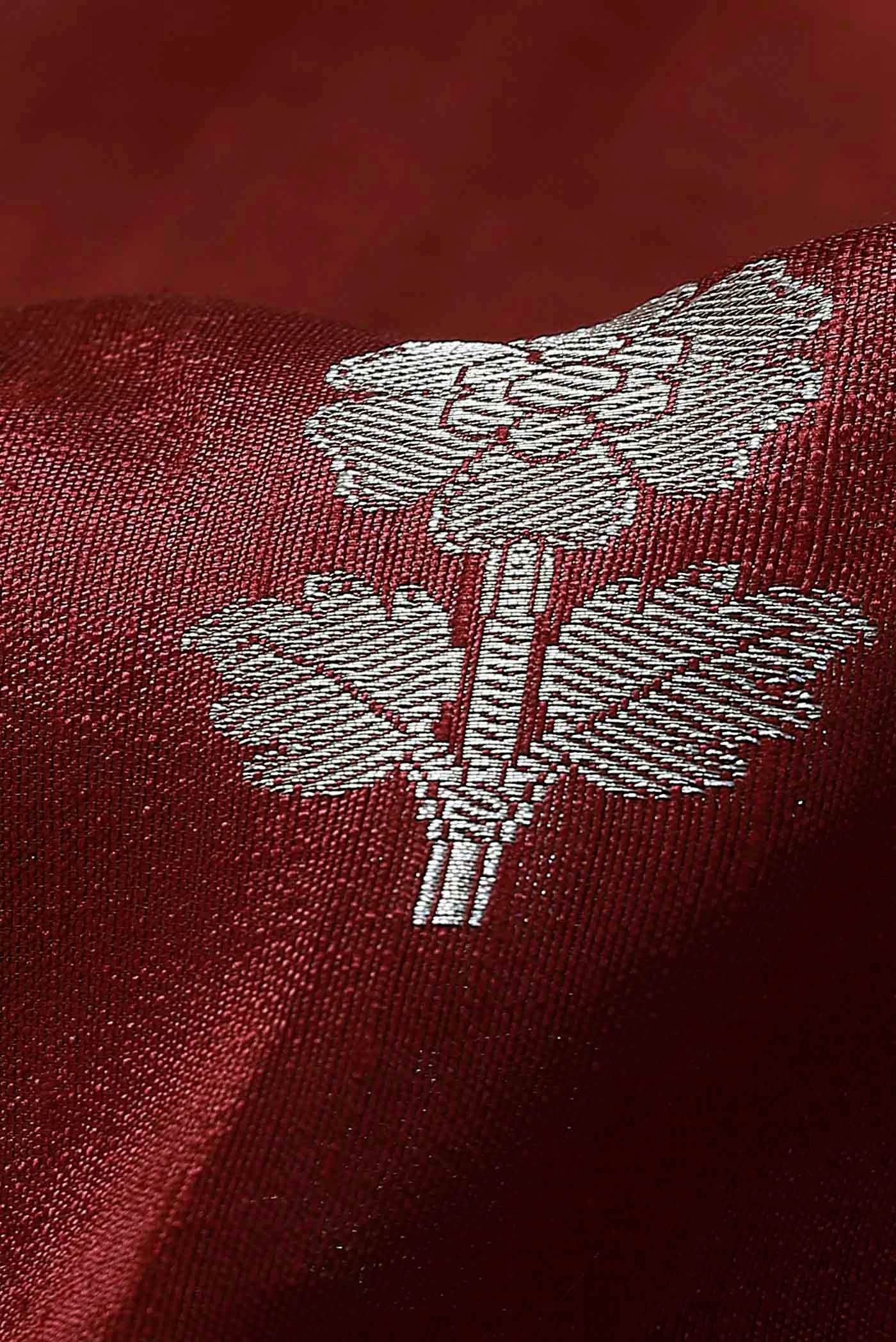 Maroon Raw Silk Saree