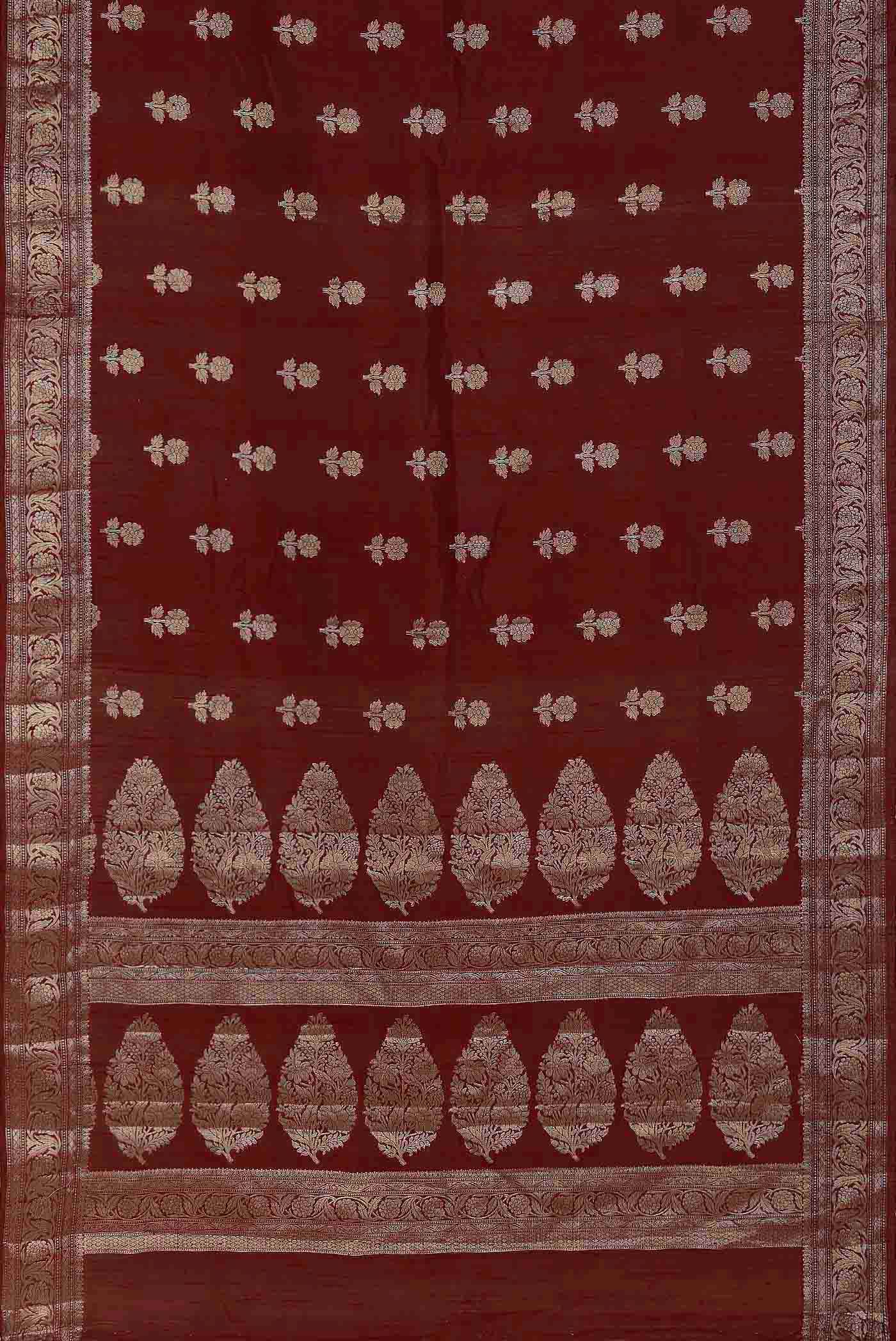 Maroon Raw Silk Saree