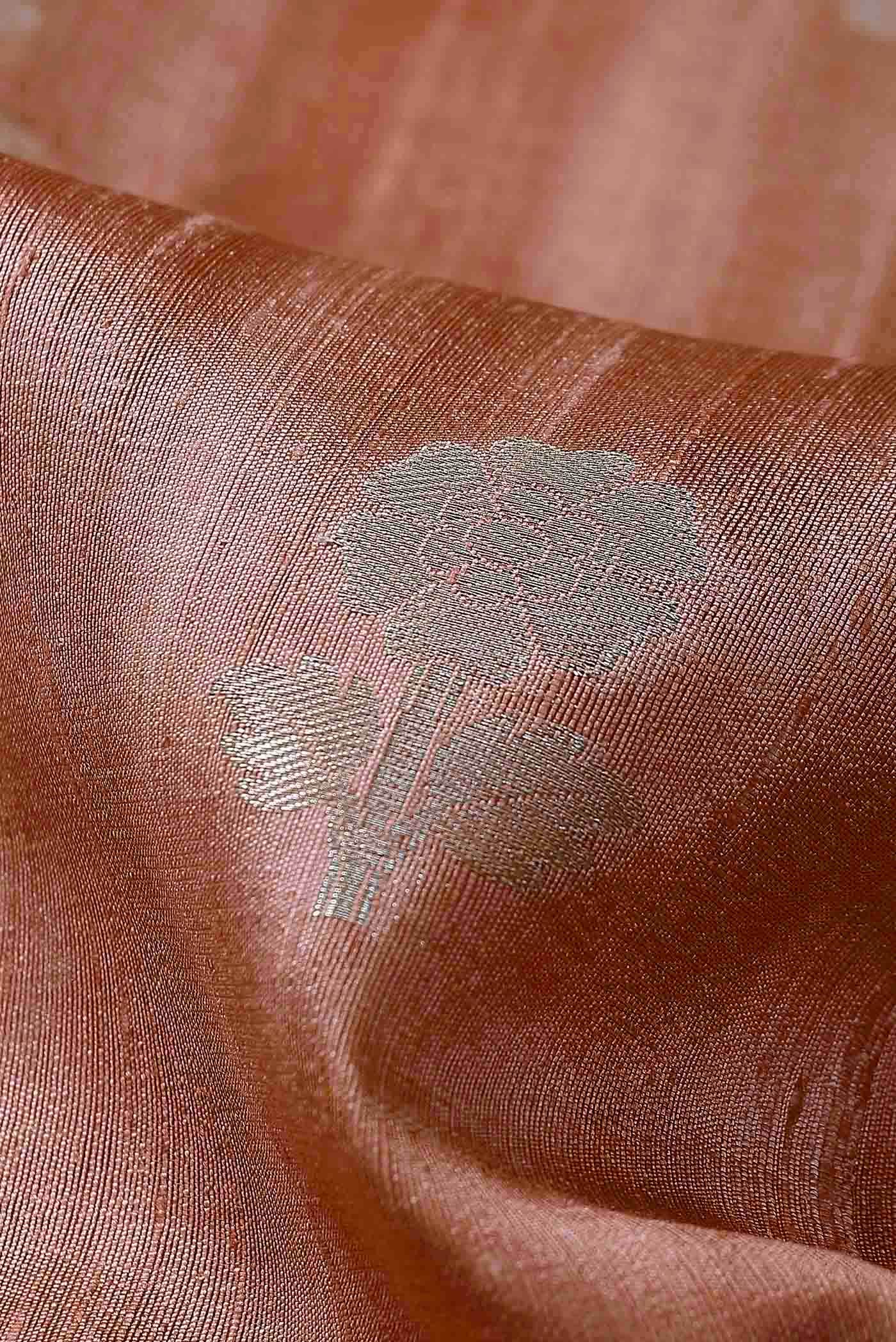 Coral Raw Silk Saree