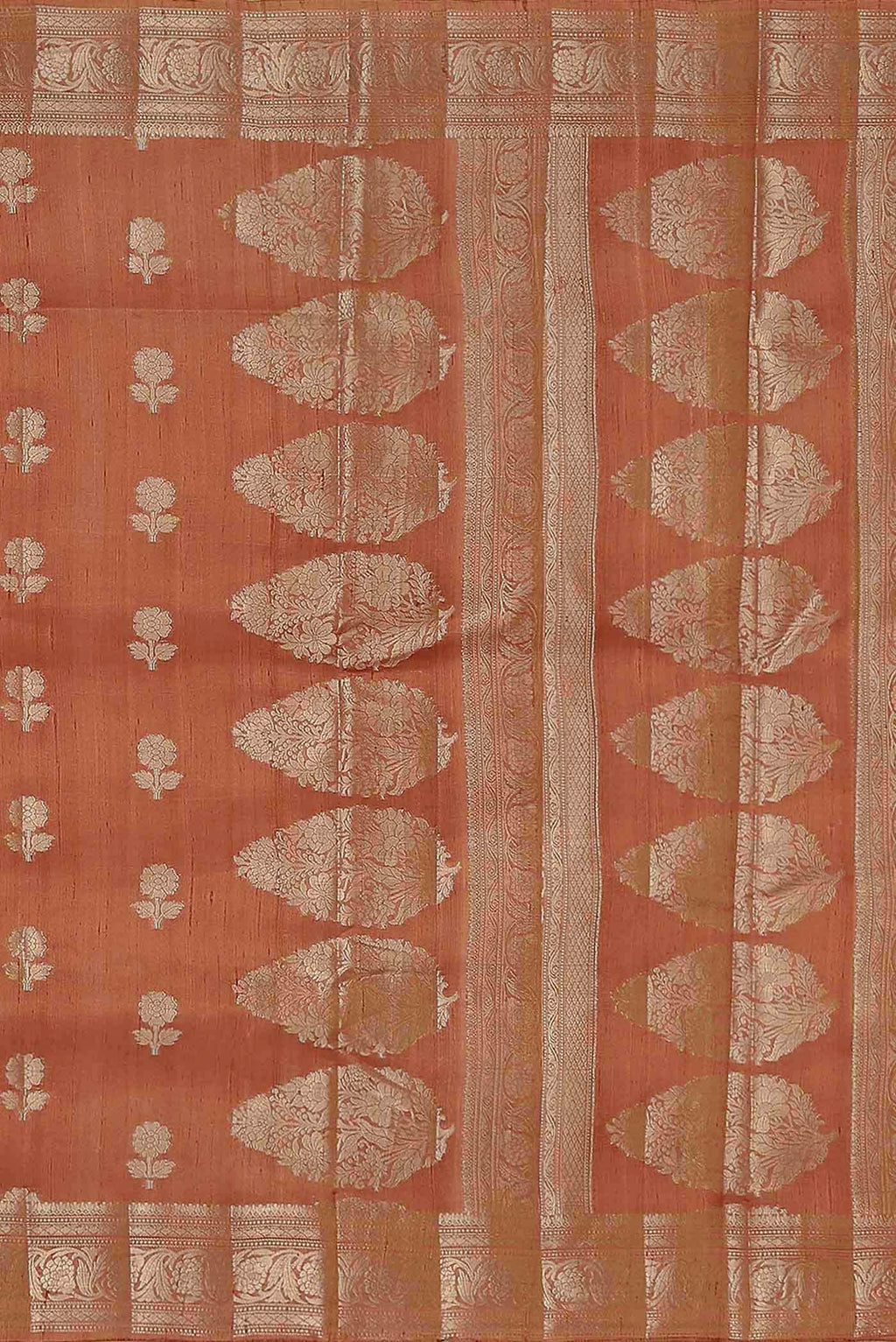 Coral Raw Silk Saree