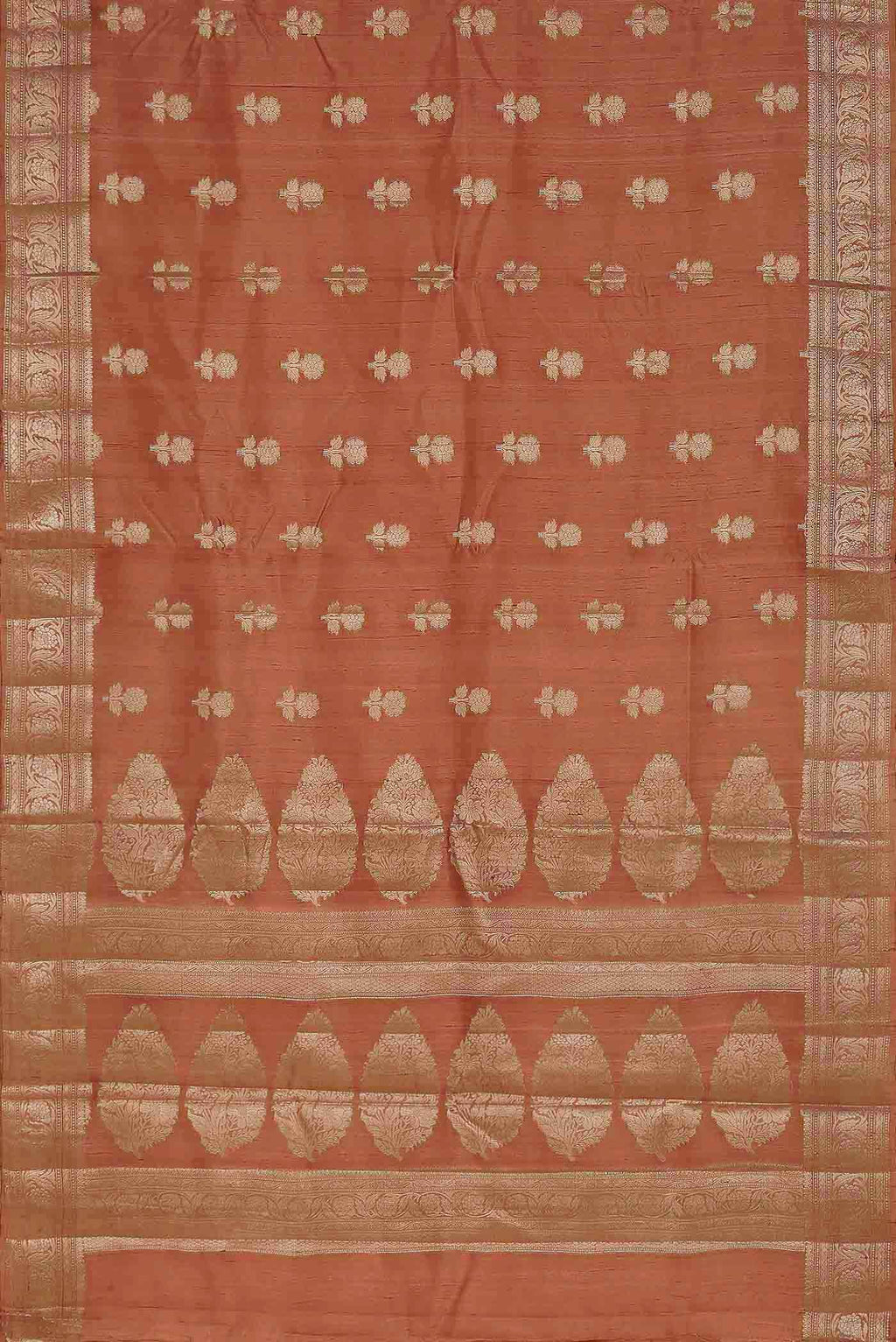 Coral Raw Silk Saree