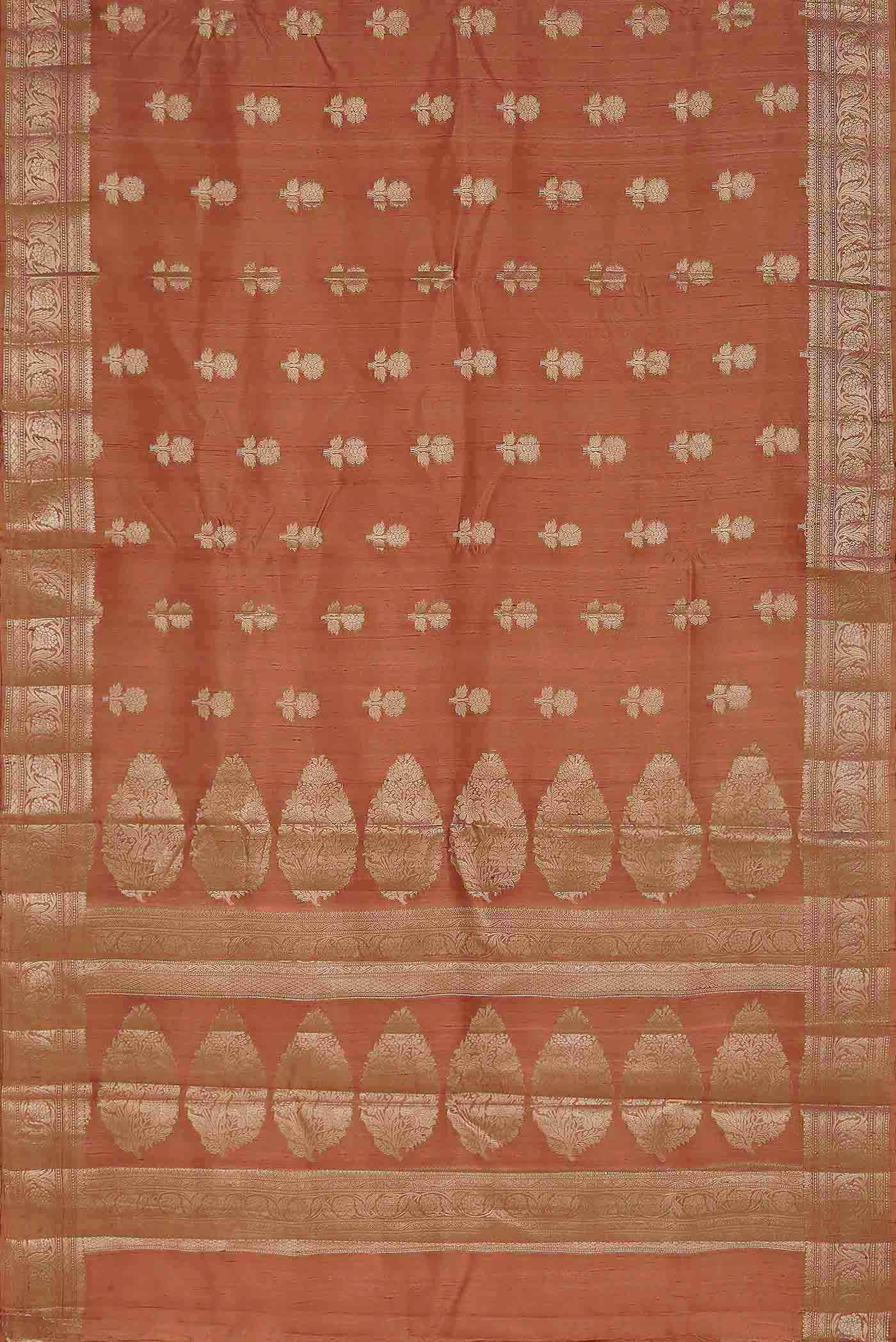 Coral Raw Silk Saree
