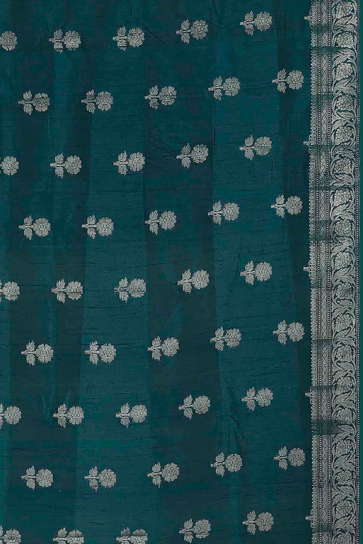 Blue Banarasi Raw Silk Saree