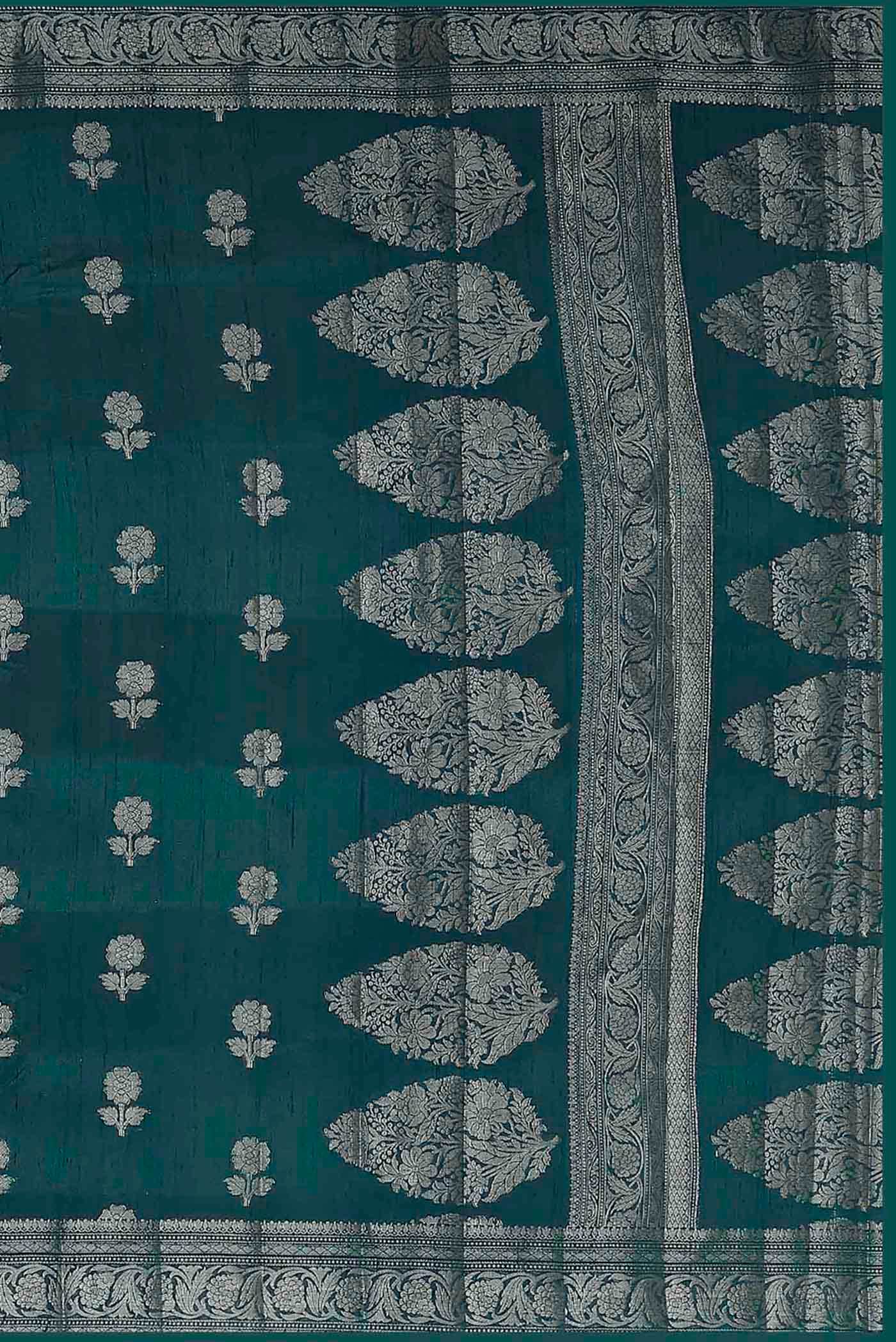 Blue Banarasi Raw Silk Saree