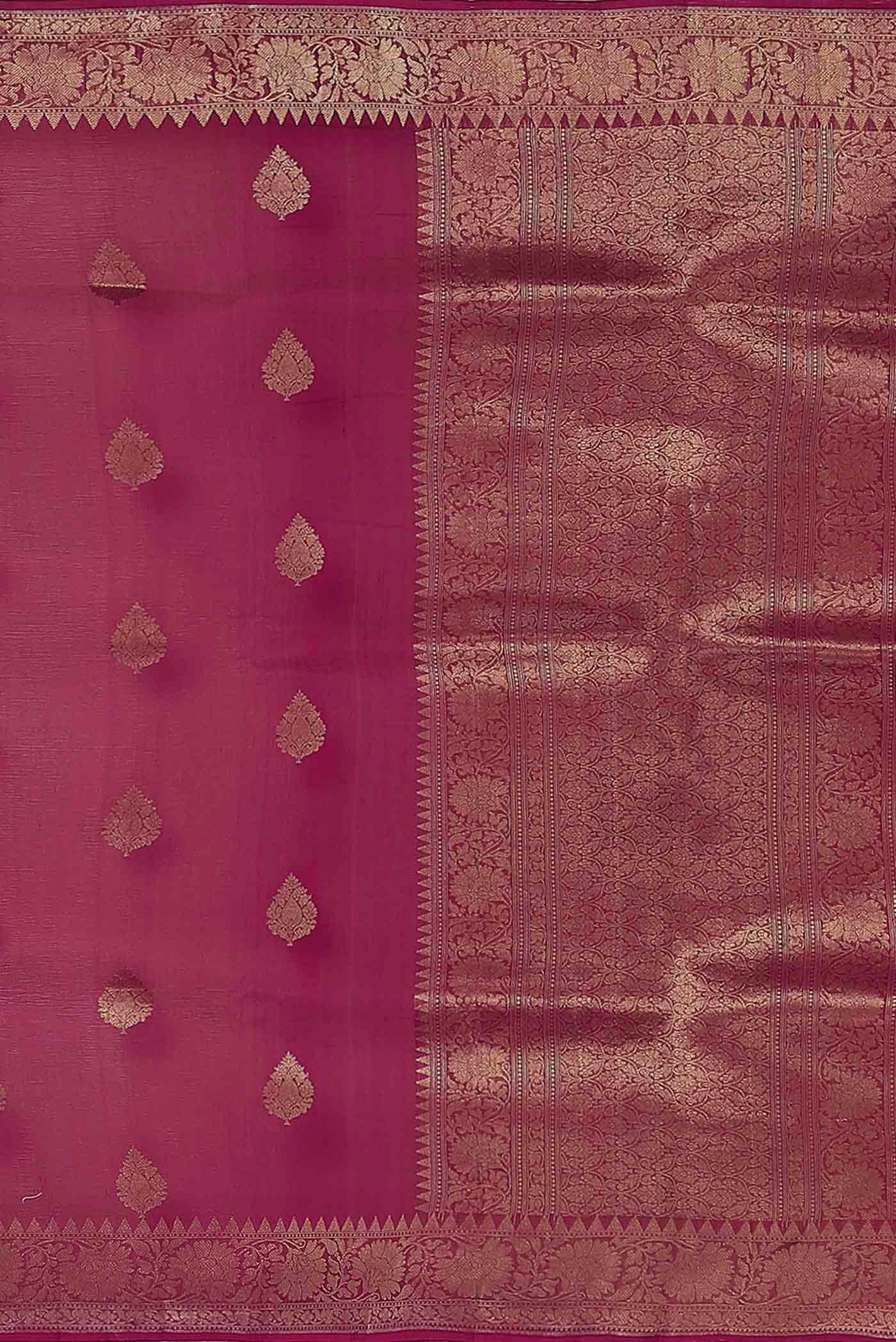 Pink Organza Silk Saree