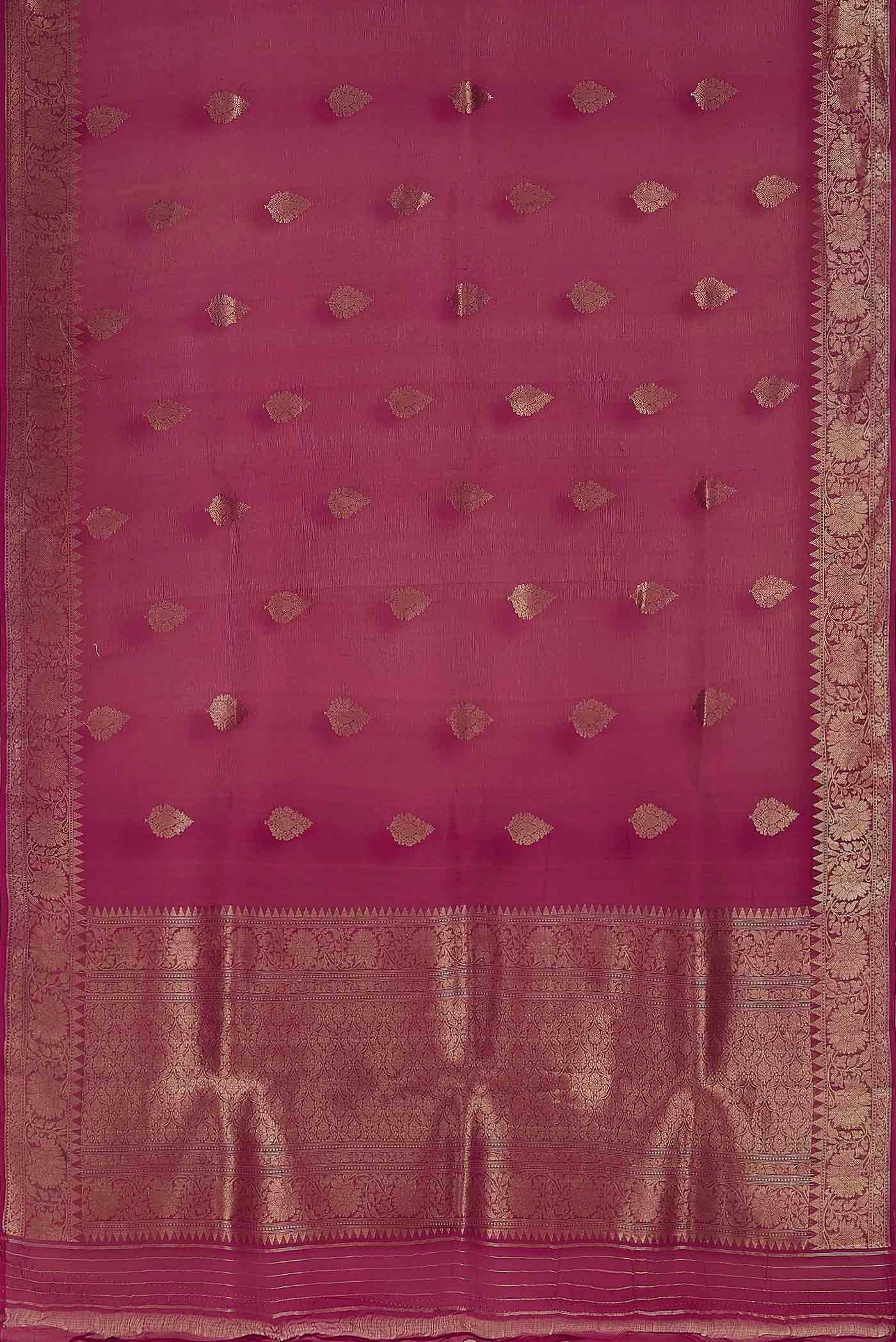 Pink Organza Silk Saree
