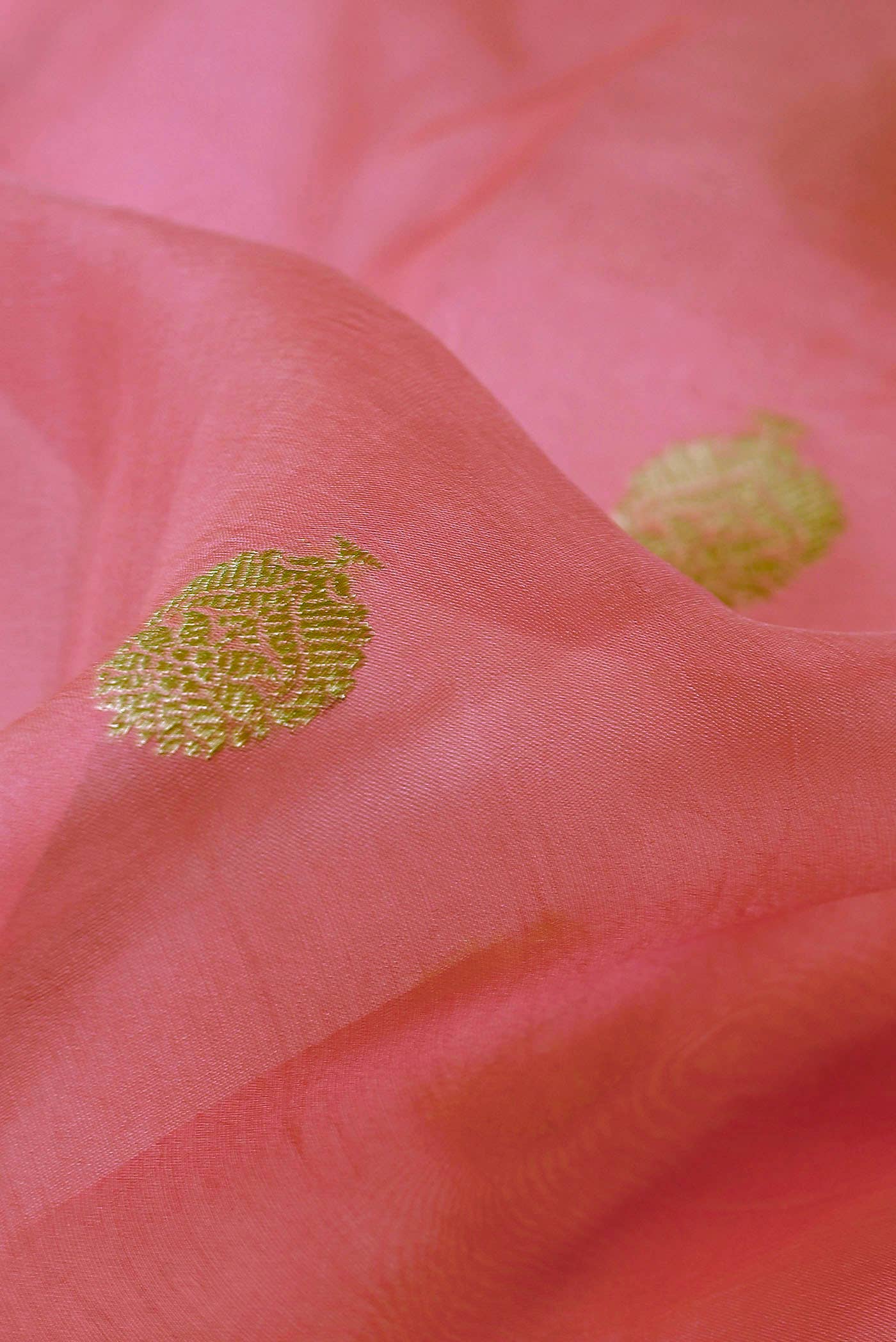 Pink Organza Silk Saree