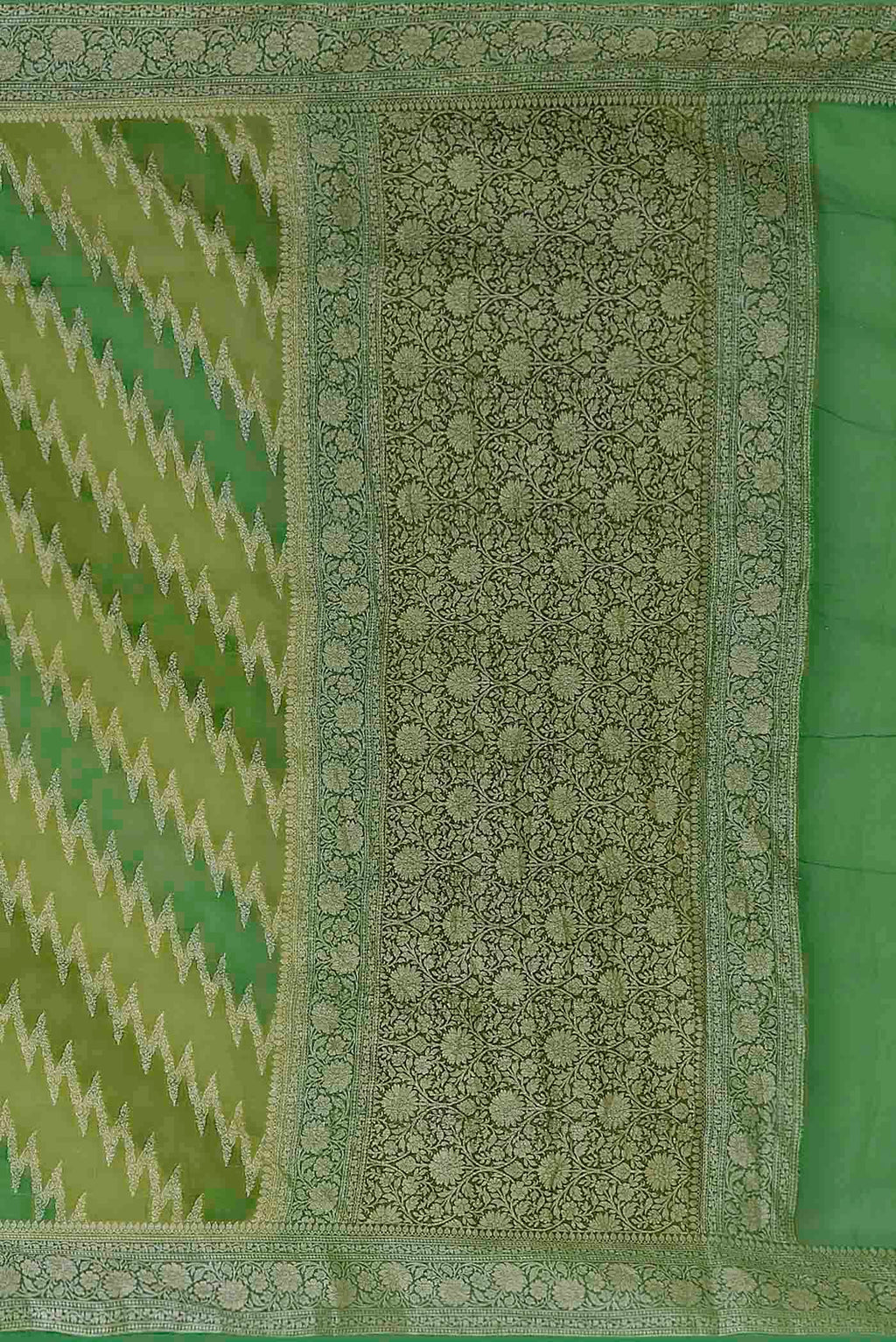 Green Banarasi Georgette Saree