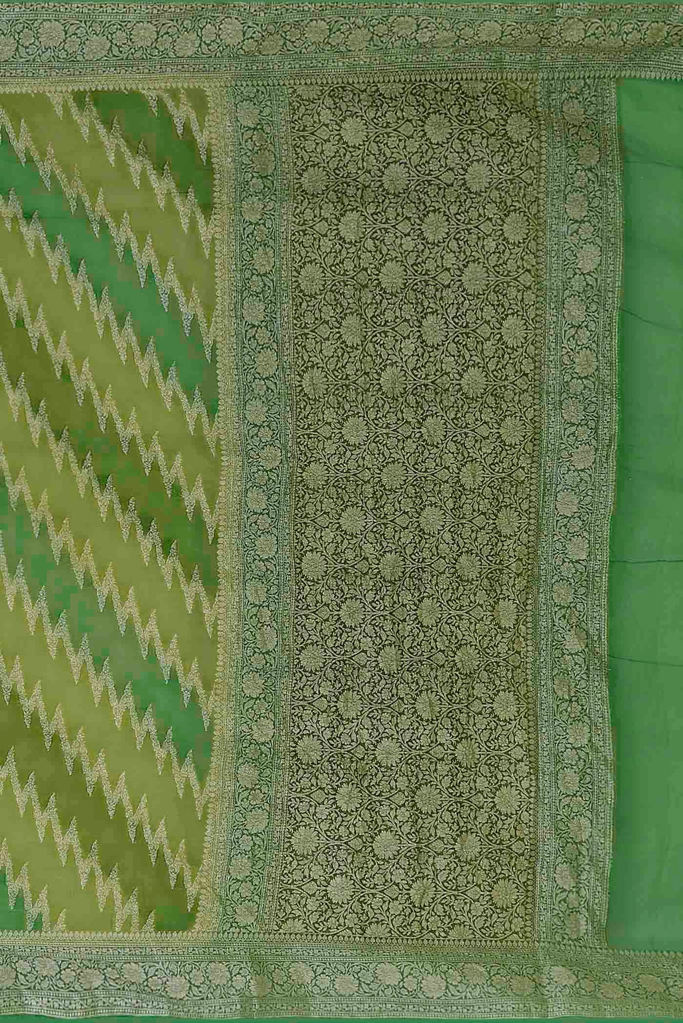 Green Banarasi Georgette Saree