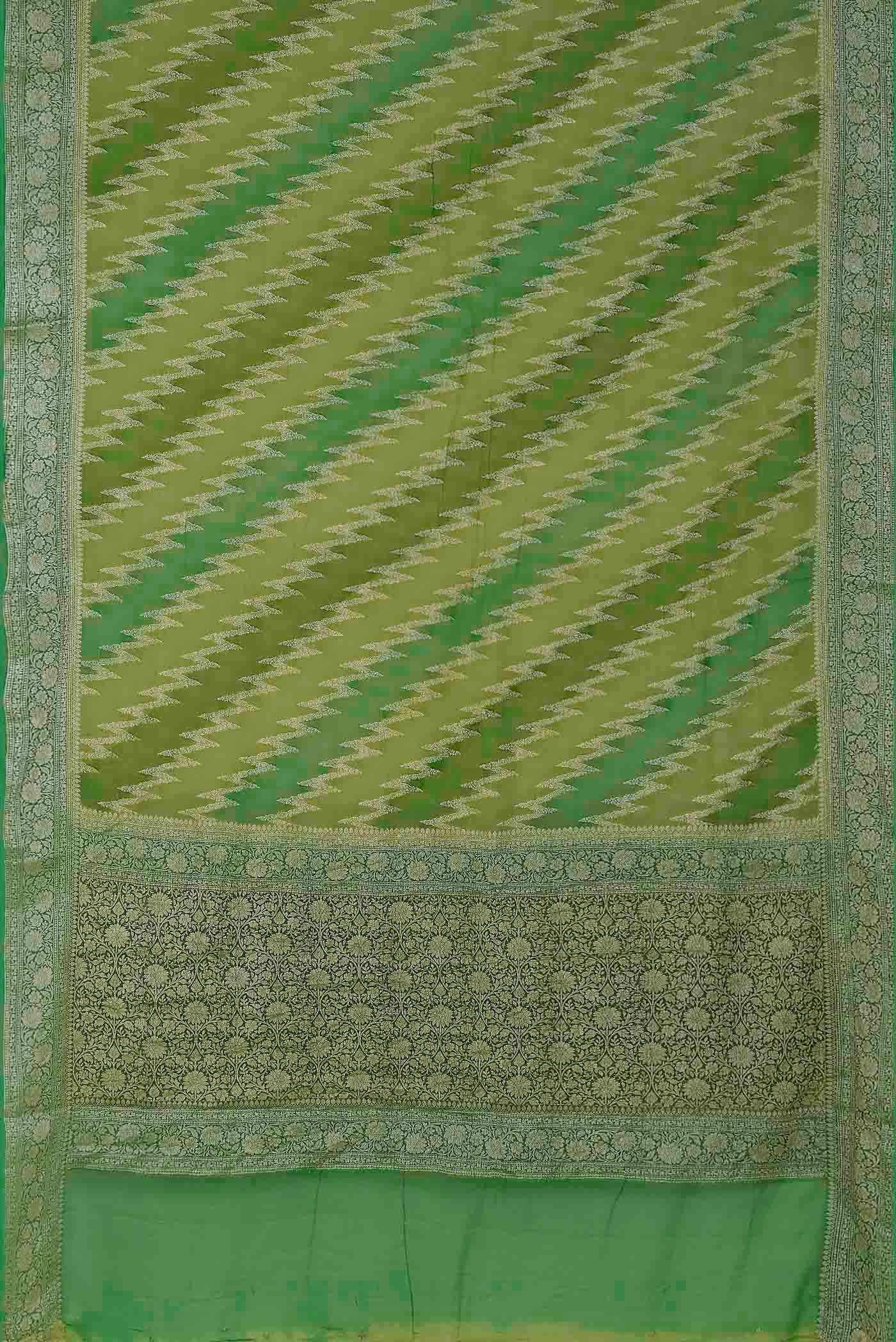 Green Banarasi Georgette Saree