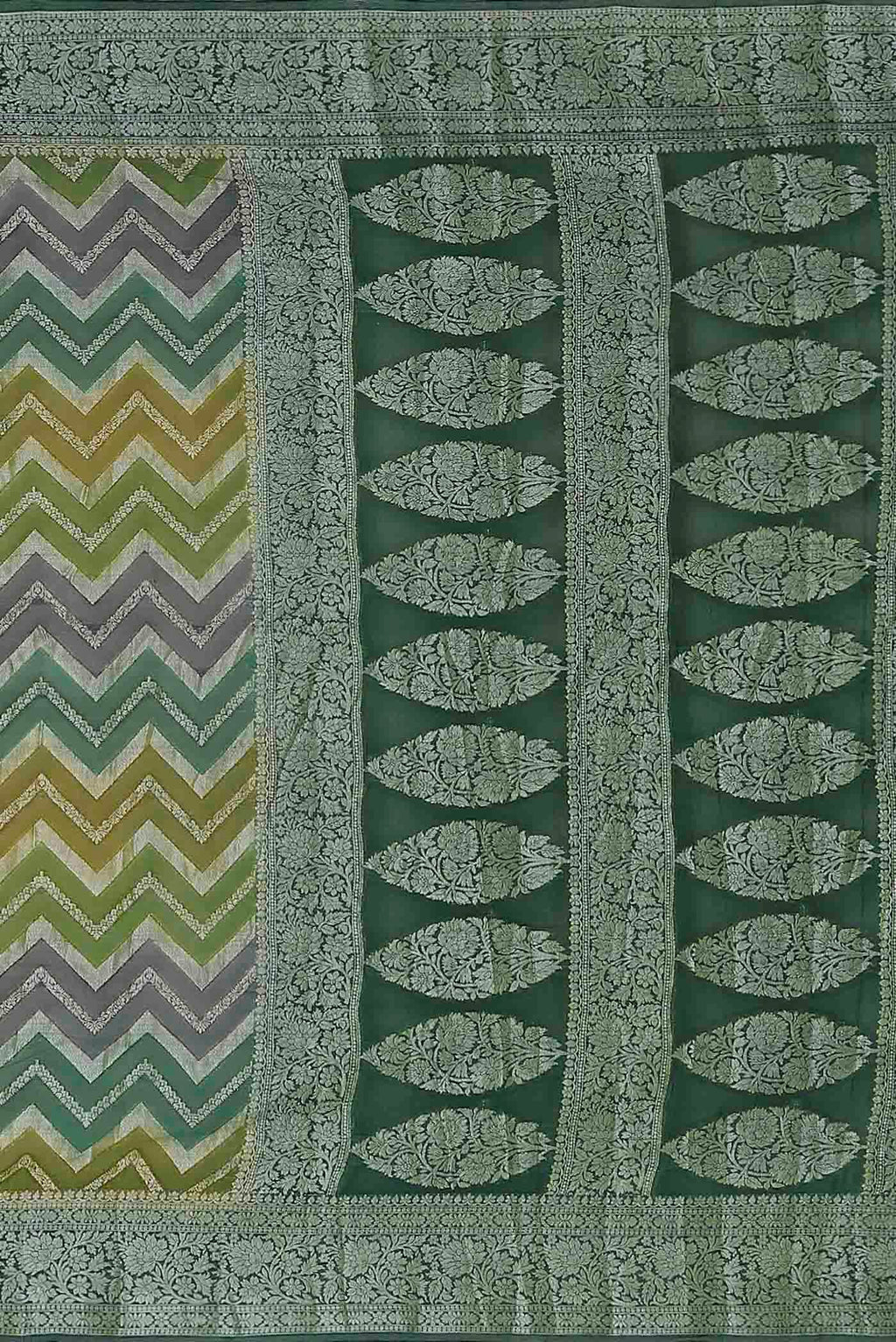 Green Banarasi Georgette Saree
