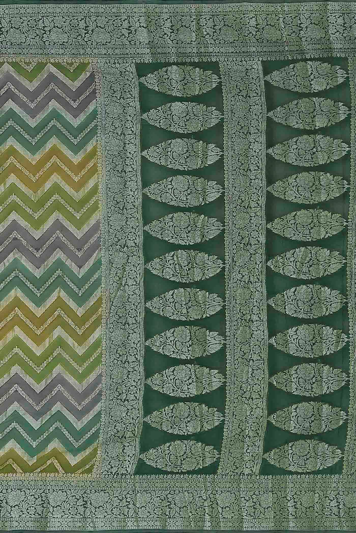Green Banarasi Georgette Saree