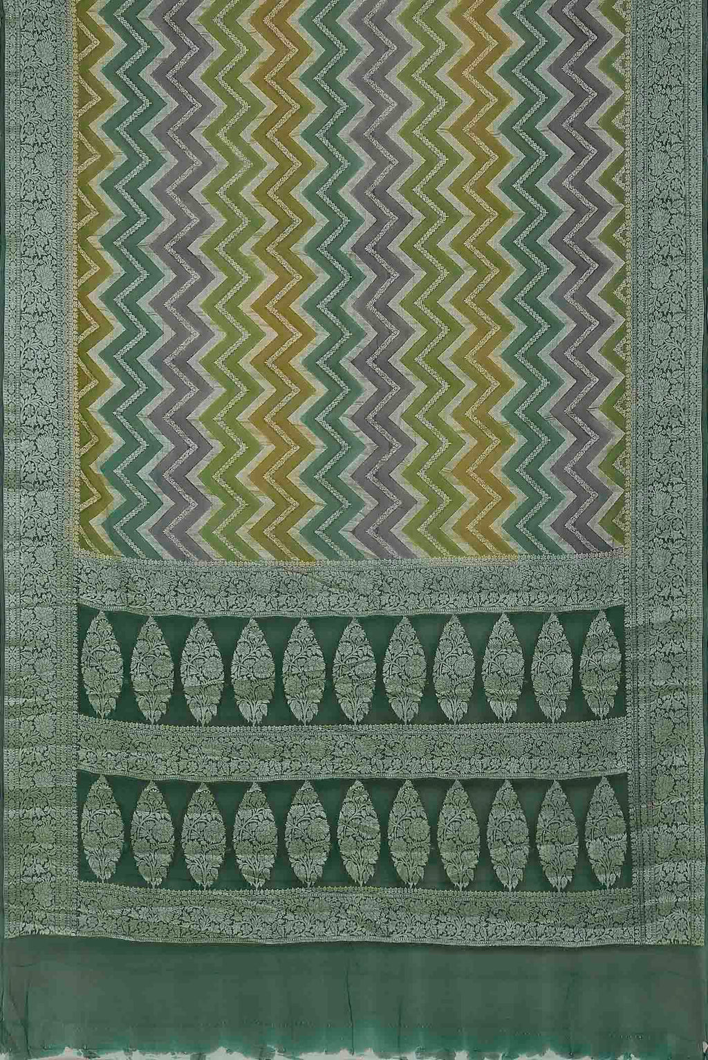 Green Banarasi Georgette Saree