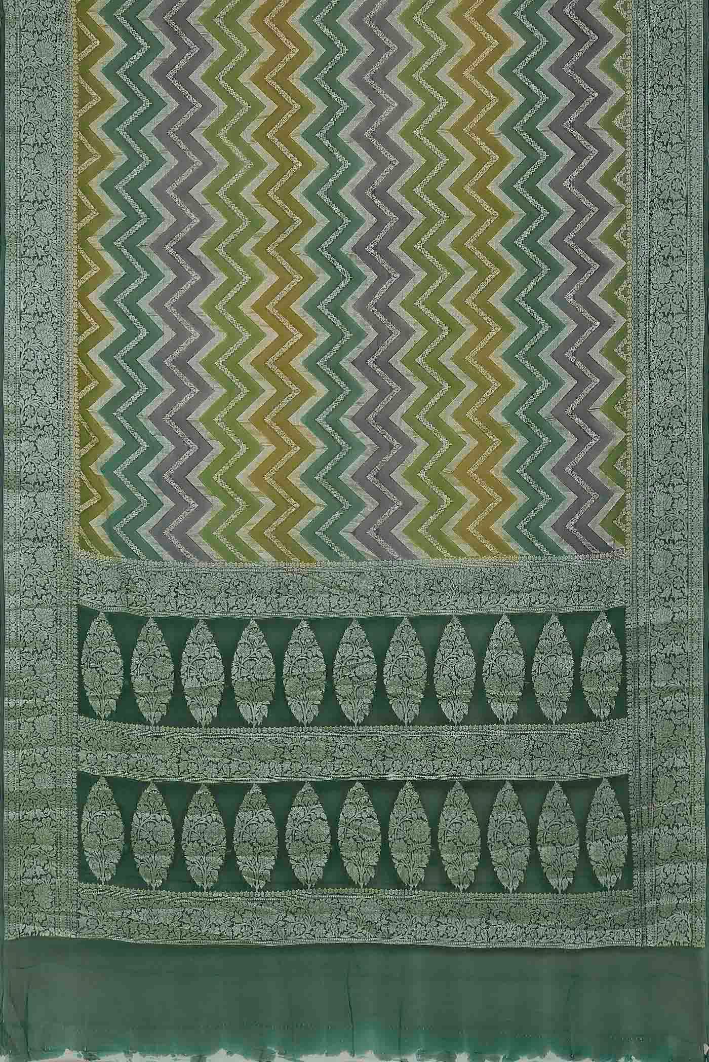 Green Banarasi Georgette Saree