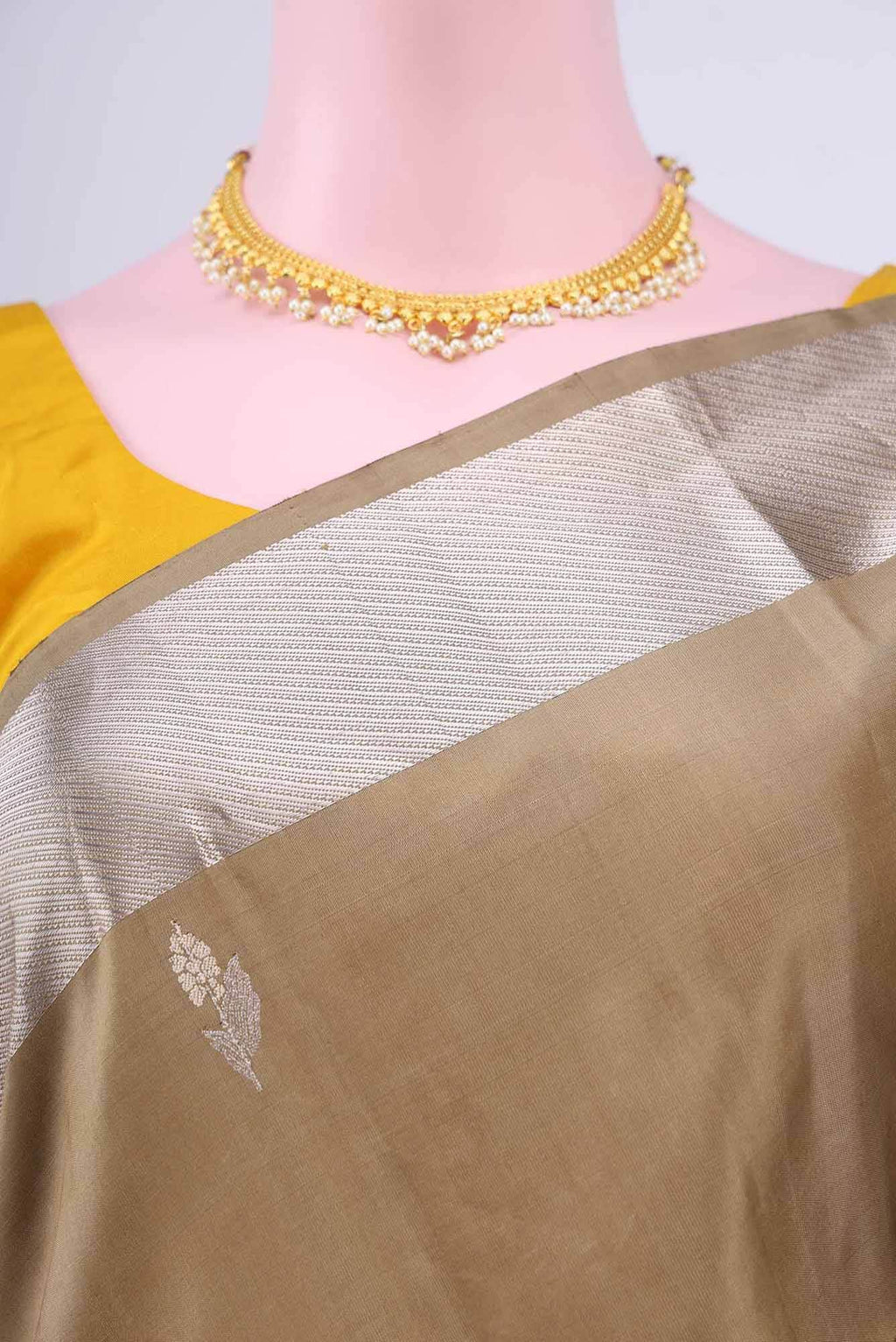 Dark Beige Soft Silk Saree