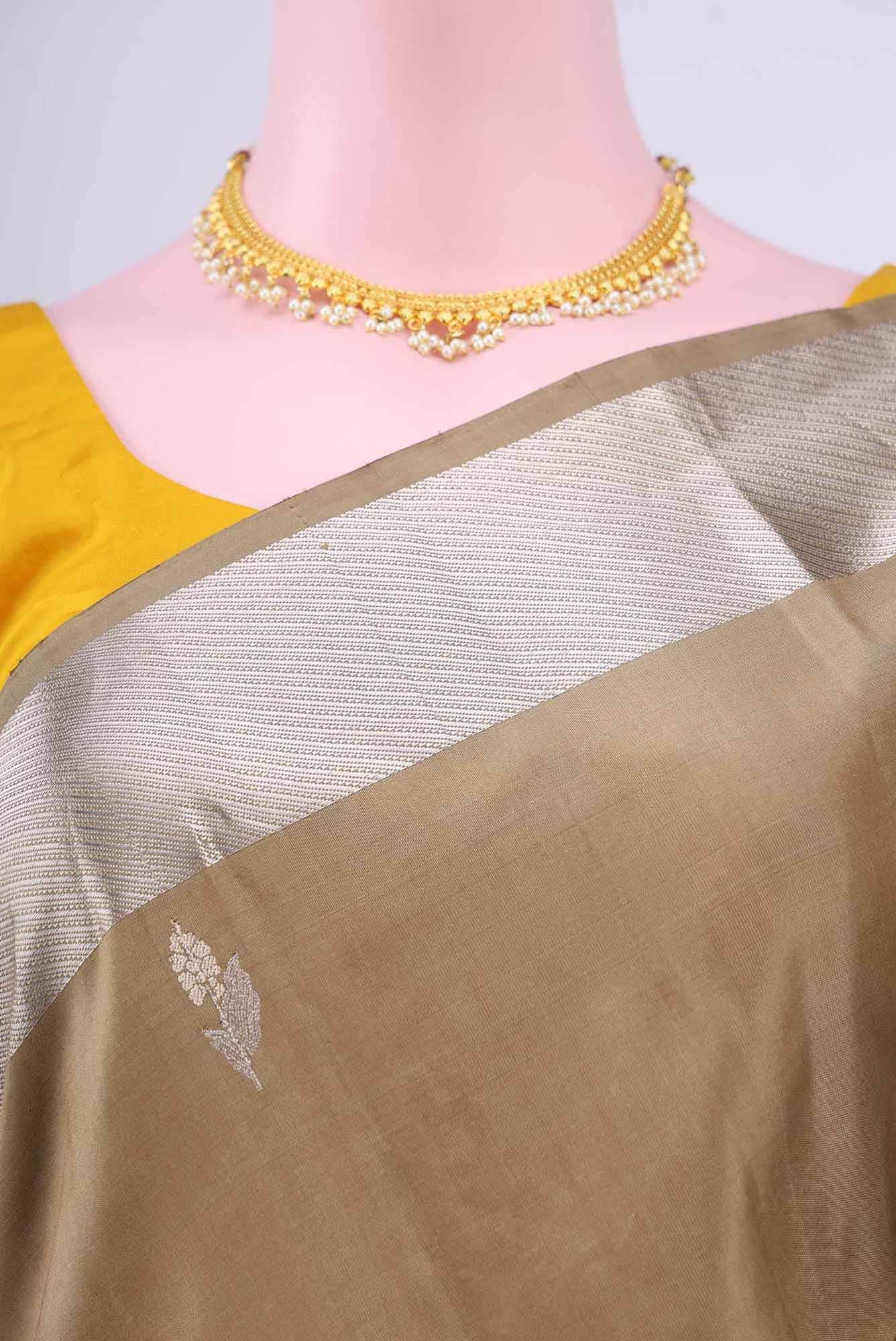 Dark Beige Soft Silk Saree