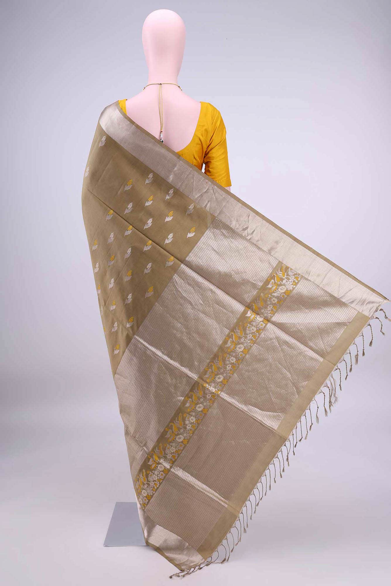 Dark Beige Soft Silk Saree