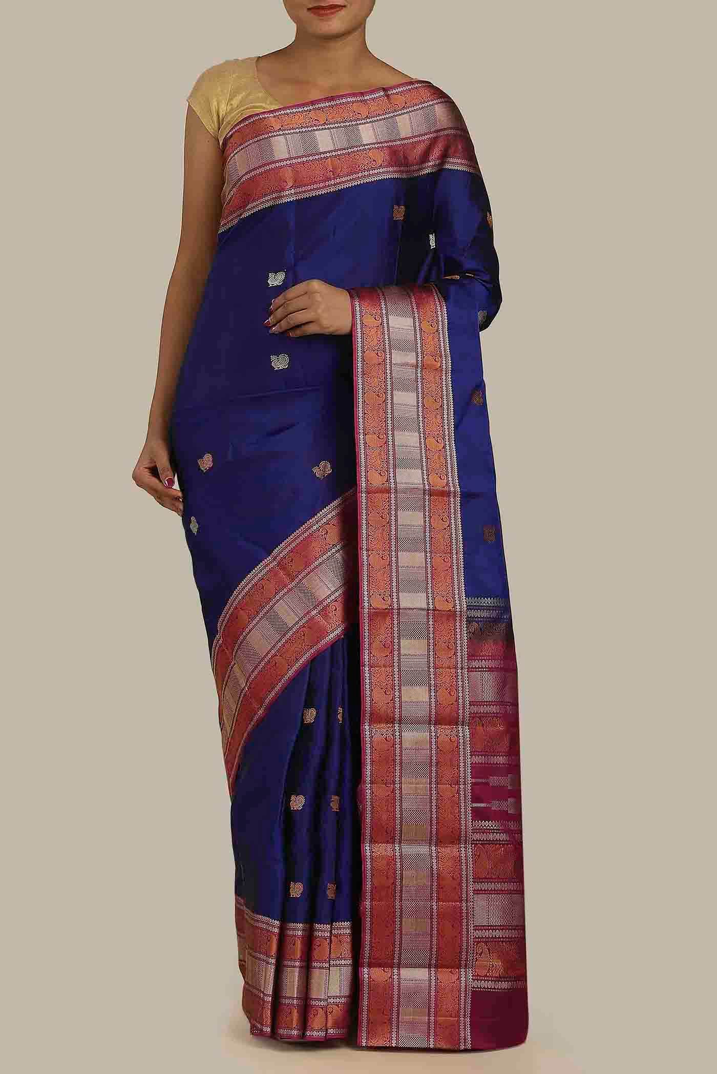 Blue Kanchipuram Silk Saree