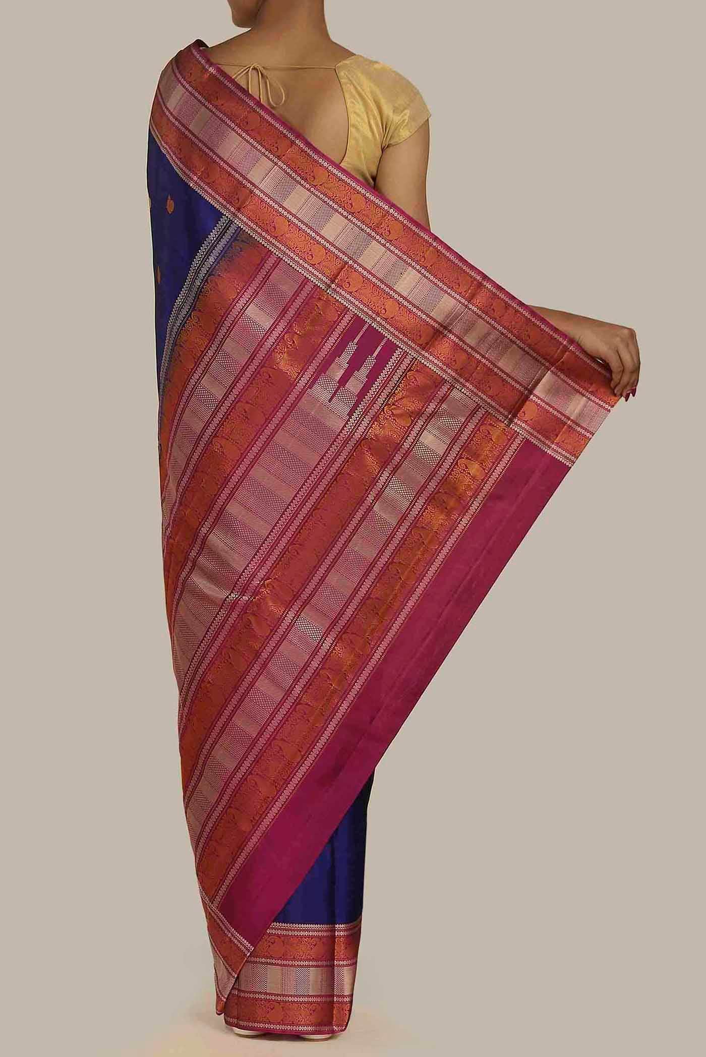 Blue Kanchipuram Silk Saree