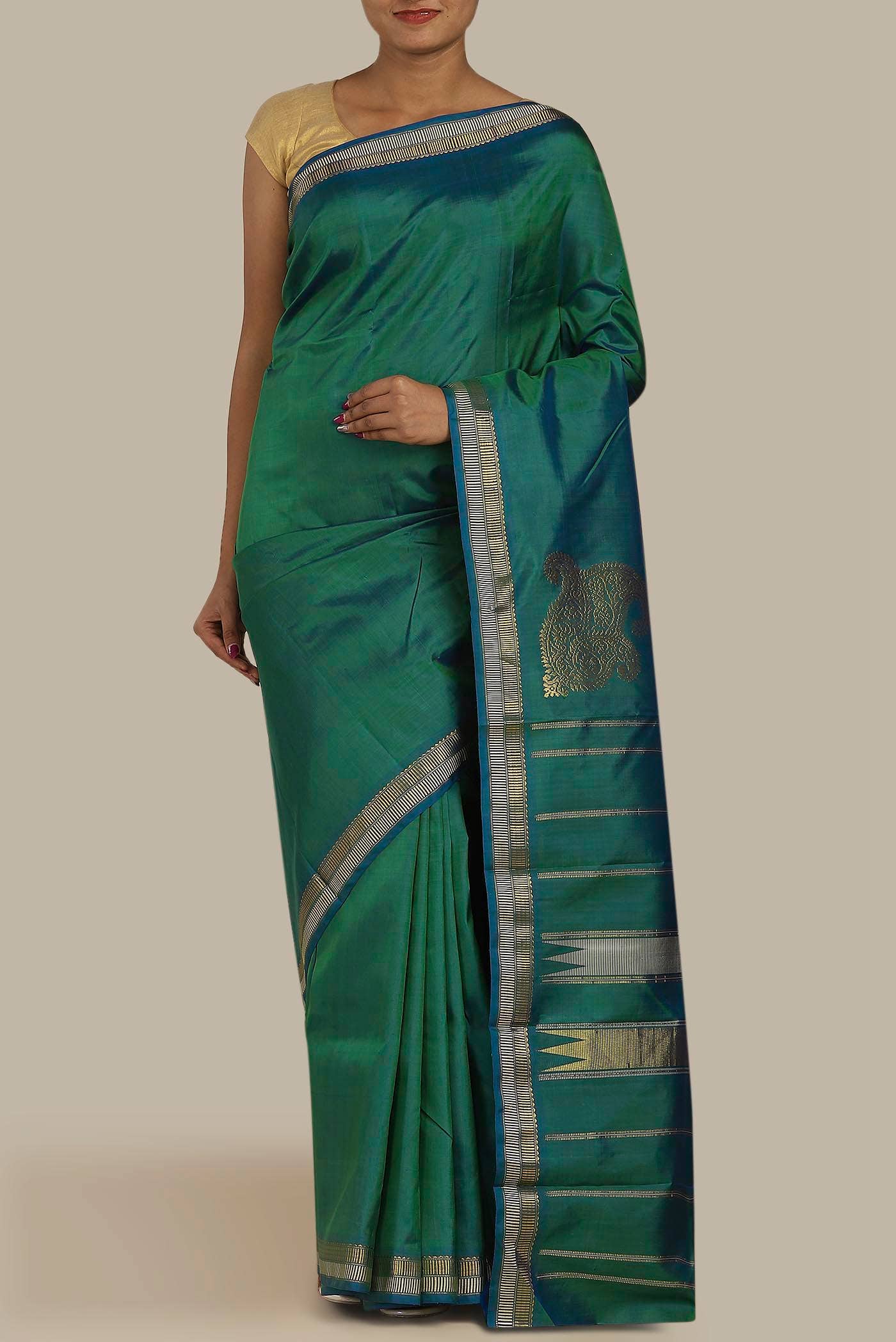 Blue Kanchipuram Silk Saree